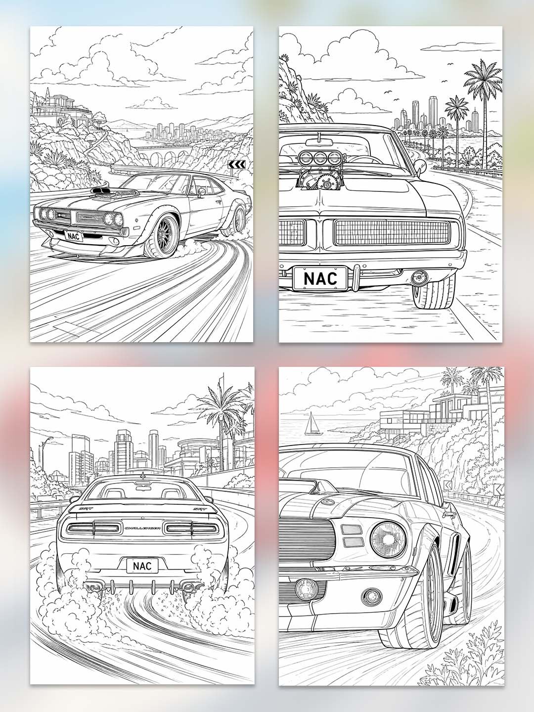 Muscle Car Coloring Pages – 20+ Printable Designs with Reference Pages product image (2)