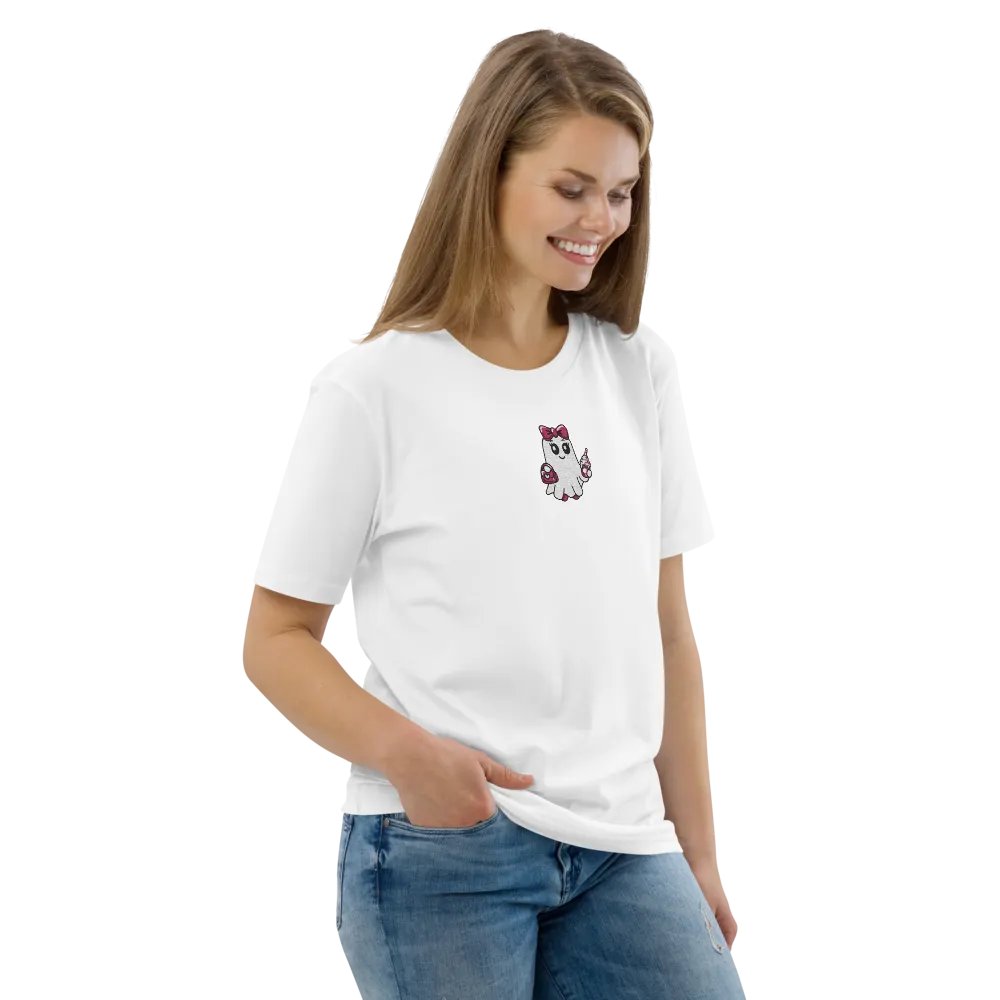 Cute Ghost Embroidered Organic Cotton Regular Fit T-Shirt product image (11)