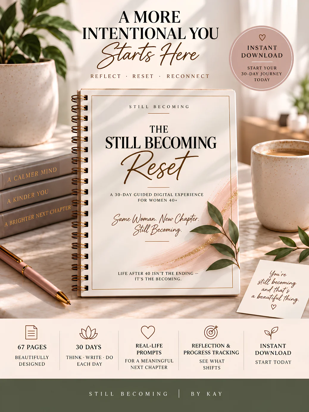 The Still Becoming Reset | 30-Day Guided Digital Journal for Women 40+ product image (1)