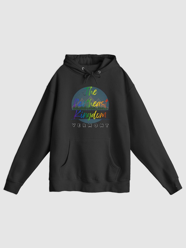 Northeast Kingdom Vermont Pride - Colorful LGBTQ+ Mountain Landscape Illustration Hoodie product image (1)