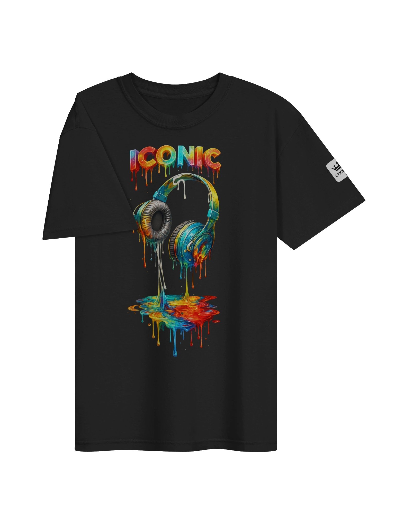 ICONIC Drip Headphones Graphic Tee – Color Splash Streetwear Shirt product image (3)