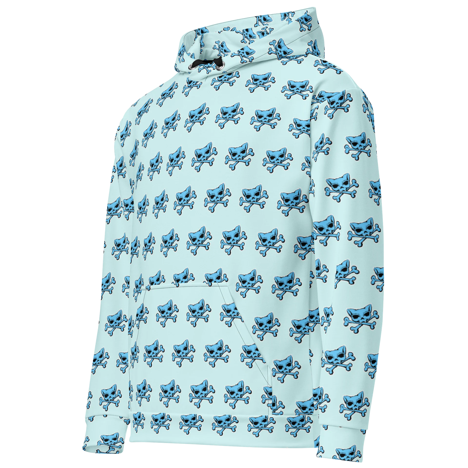 (Light Mode) Blue Kat Skull Hoodie product image (3)