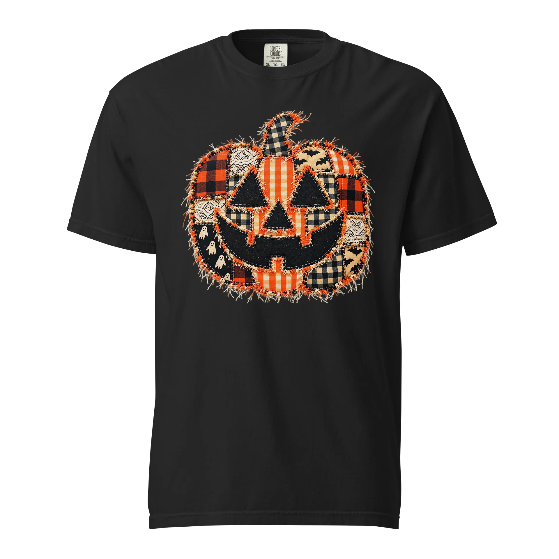 Faux Patchwork Jack-o'-lantern Tee (Comfort Colors) product image (1)