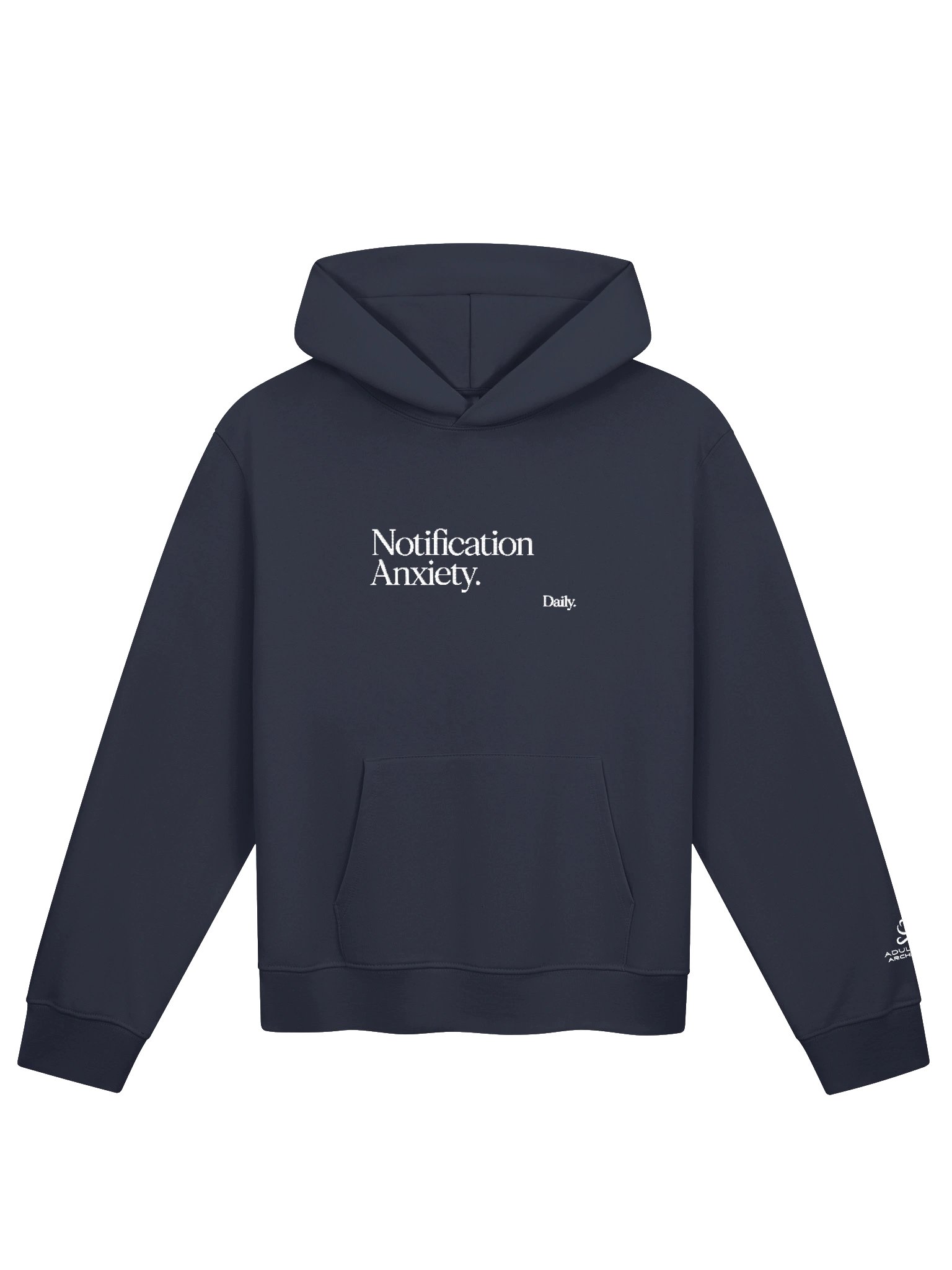 “Notification Anxiety. Daily.” — Bella+Canvas Unisex Oversized Midweight Hoodie product image (3)