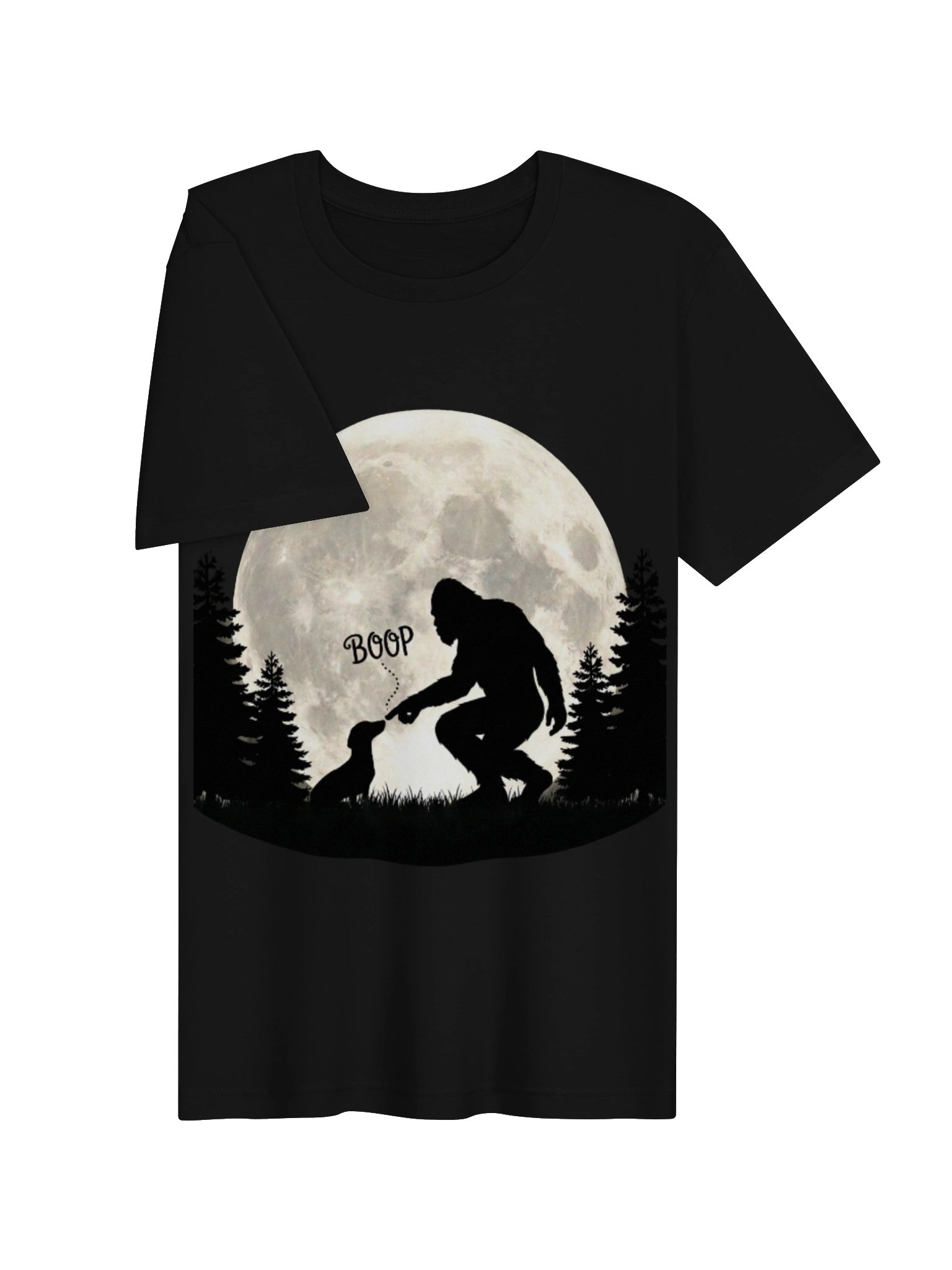Bigfoot Boop Dachshund T-Shirt - Cute Sasquatch & Wiener Dog Moon Graphic Tee product image (11)