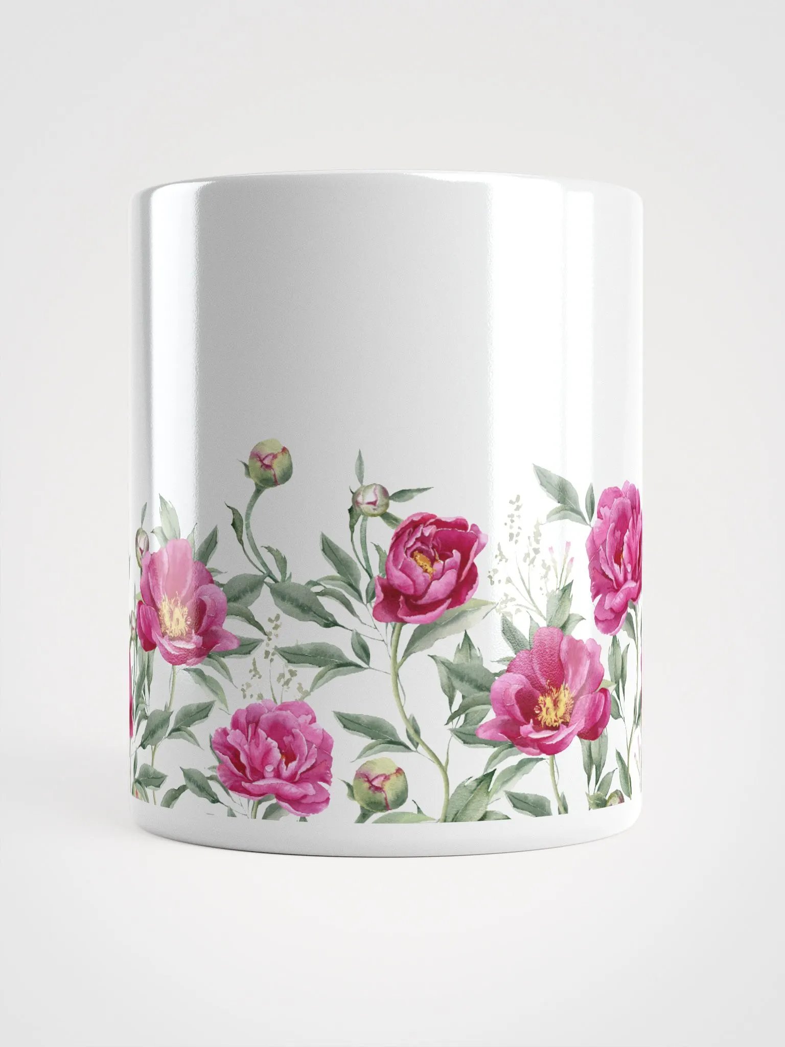Pink Peony White Ceramic Mug product image (10)