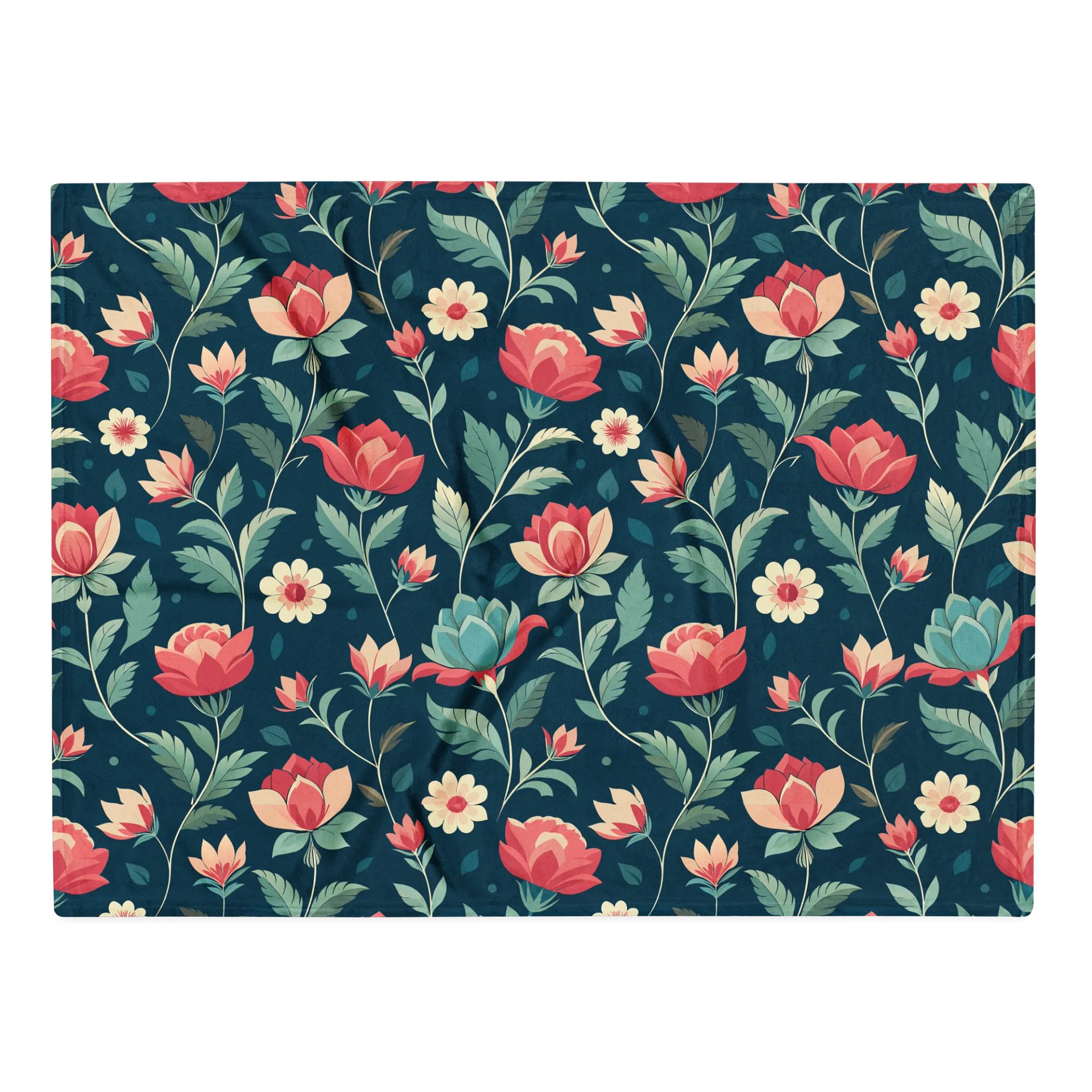 Elegant Floral Pattern Throw Blanket for Unique Home Decor product image (2)