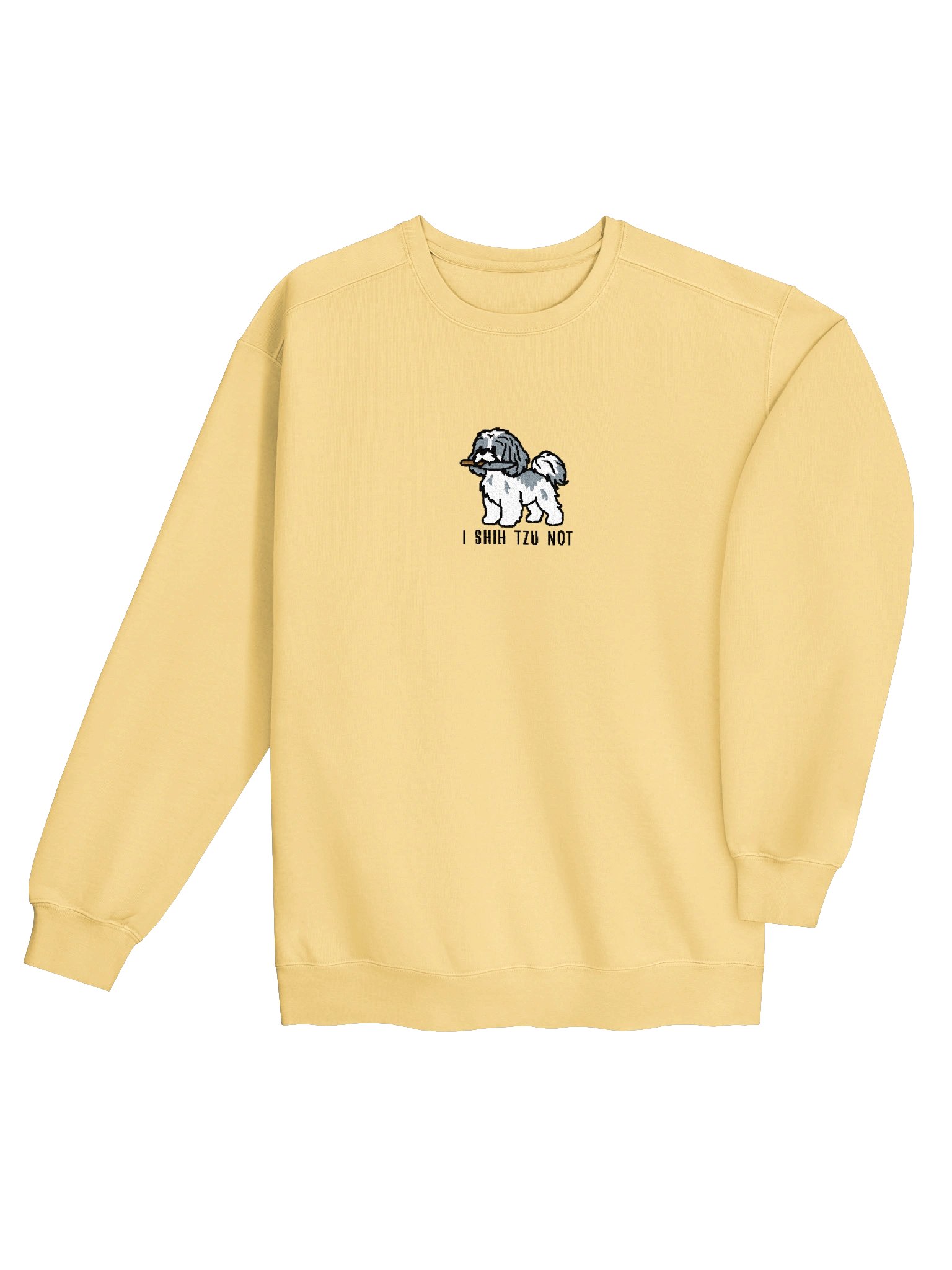 I Shih Tzu Not Funny Chibi-Style Embroidered Premium Sweatshirt for Shih Tzu(Grey & White) Owners product image (44)