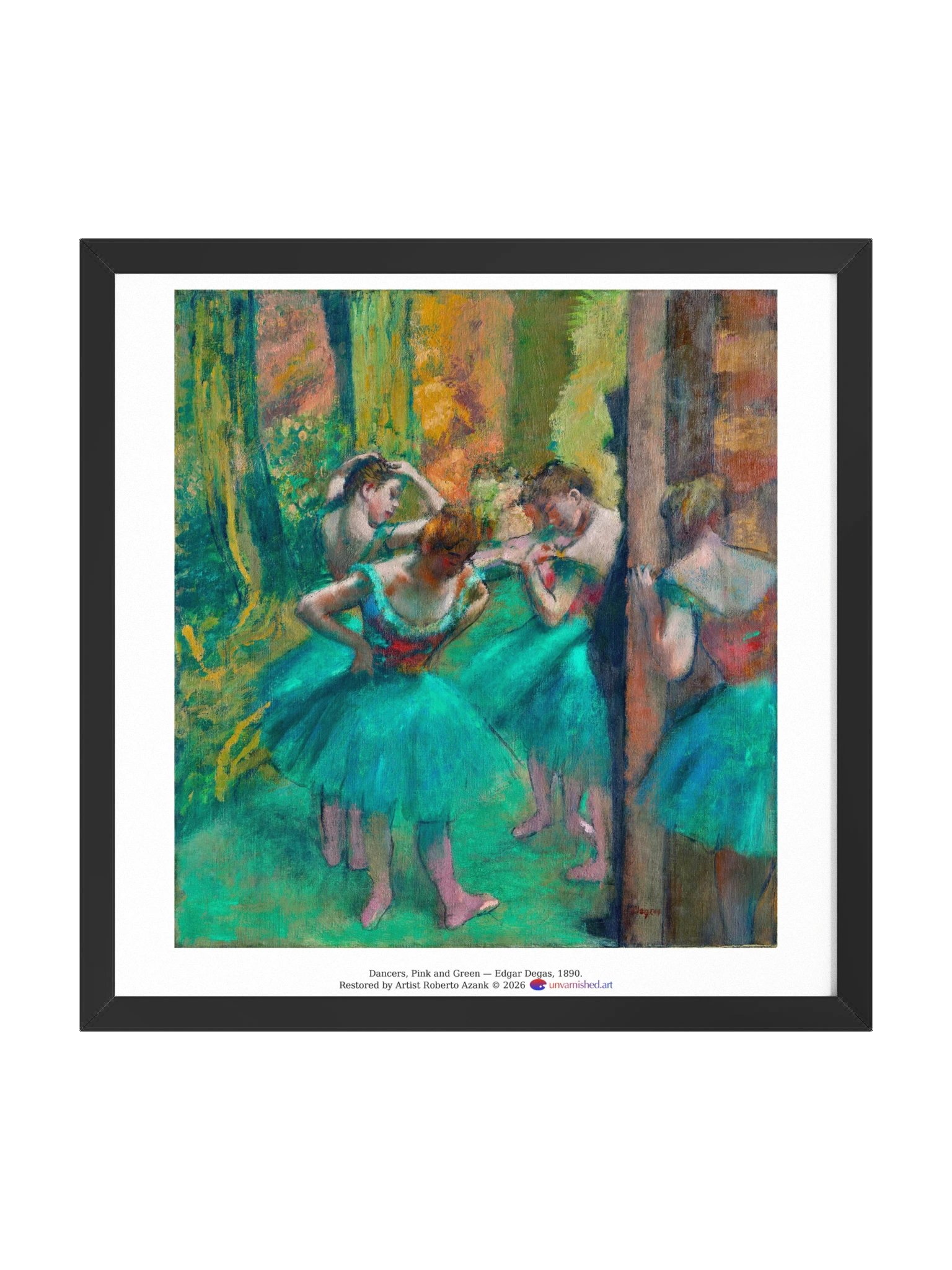Dancers, Pink and Green — Square Framed Matte Poster product image (1)