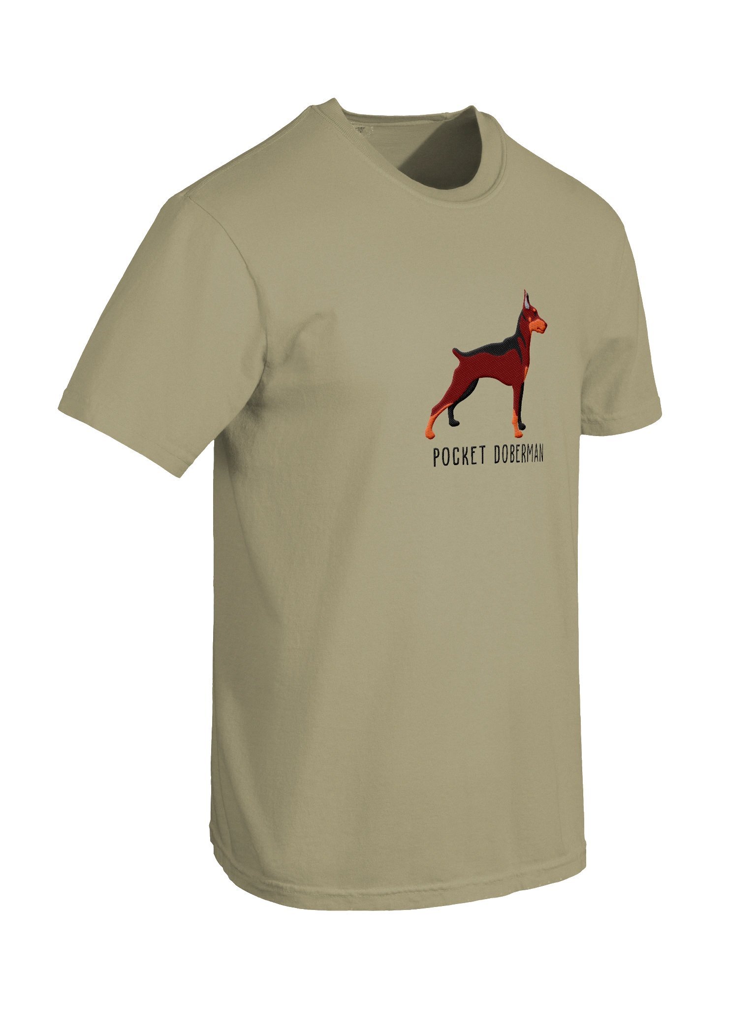 Pocket Doberman T-Shirt(Embroidered) of a Miniature Pinscher(Red & Tan) product image (11)