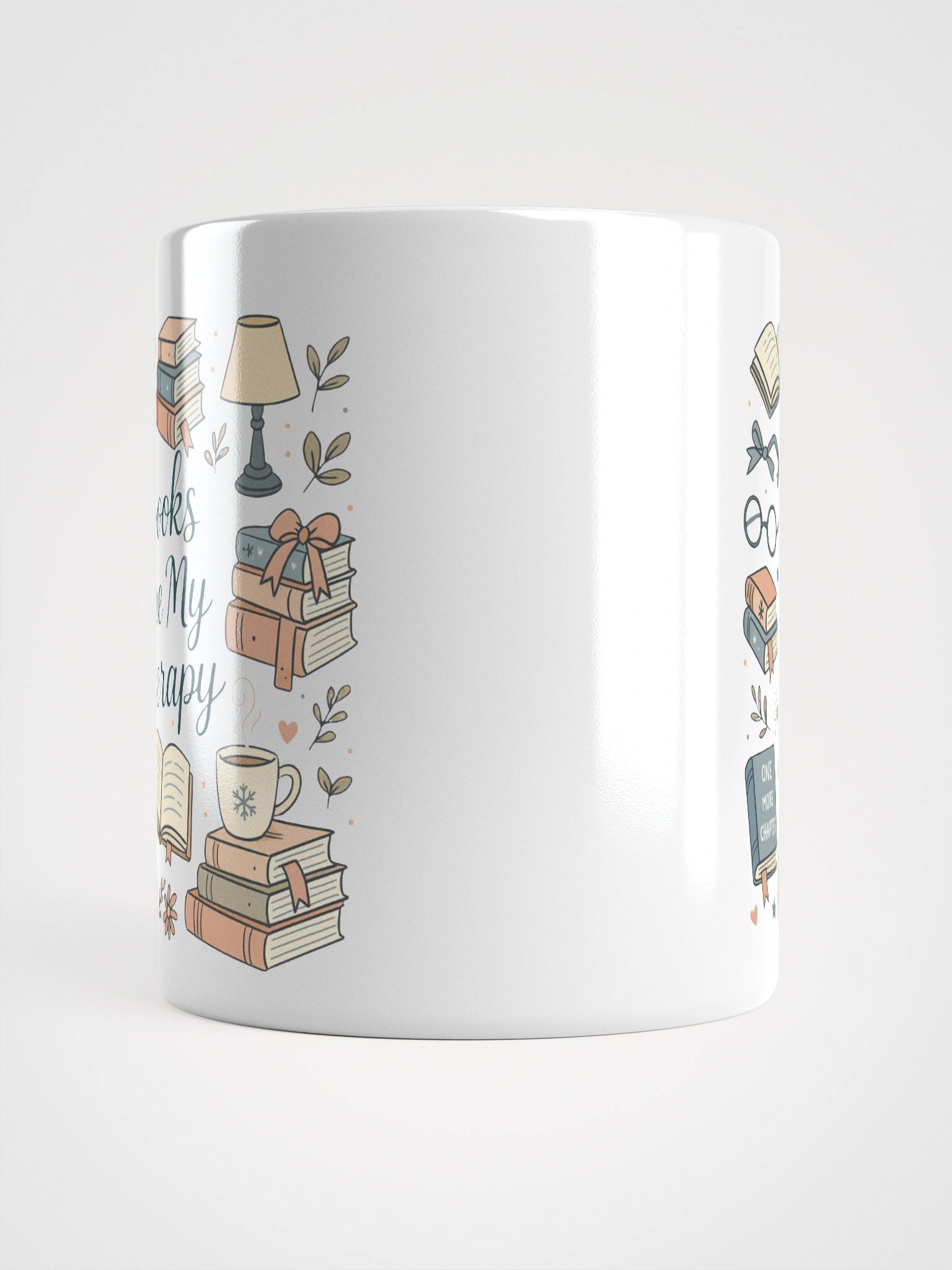 Books Are My Therapy White Glossy Mug product image (6)