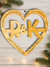 Personalized Wooden Heart Wall Art – Custom Engraved Wedding Gift, Anniversary Sign, Engagement Keepsake product image (2)