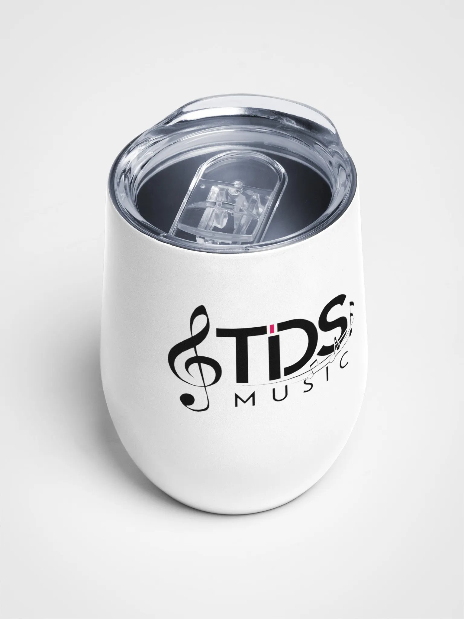TDS Music 12oz White Insulated Stainless Steel Wine Tumbler - Music Design product image (4)