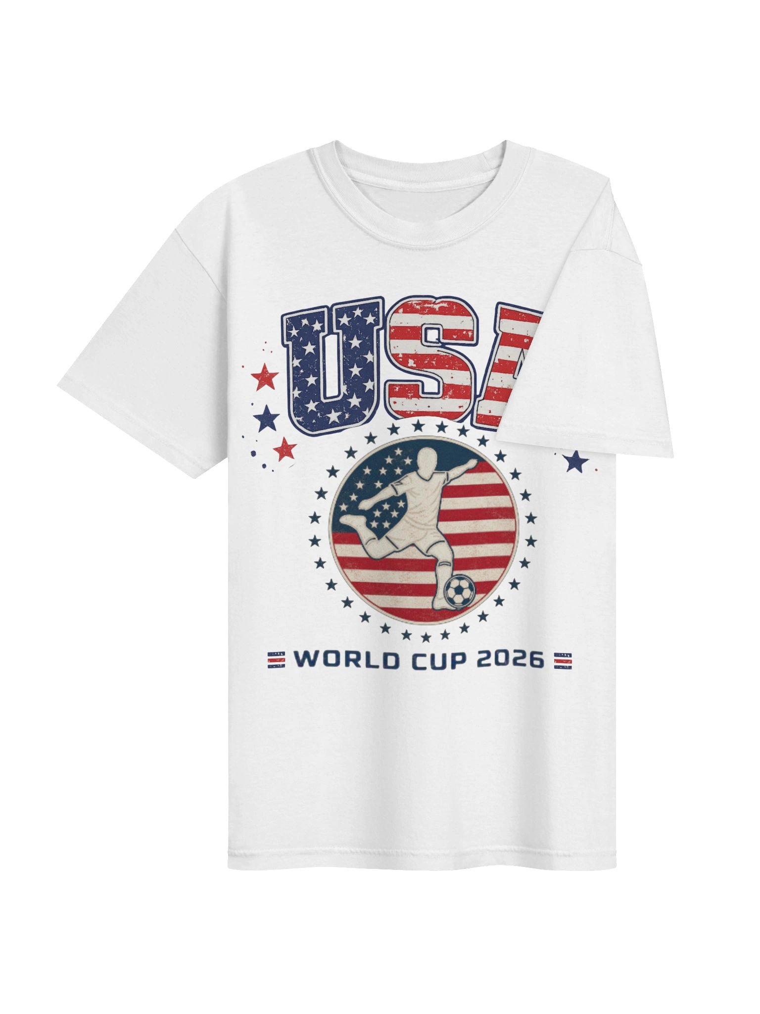USA Soccer 2026 T-Shirt | Patriotic Soccer Graphic Tee | Fan Shirt Red White Blue Stars & Stripes product image (4)