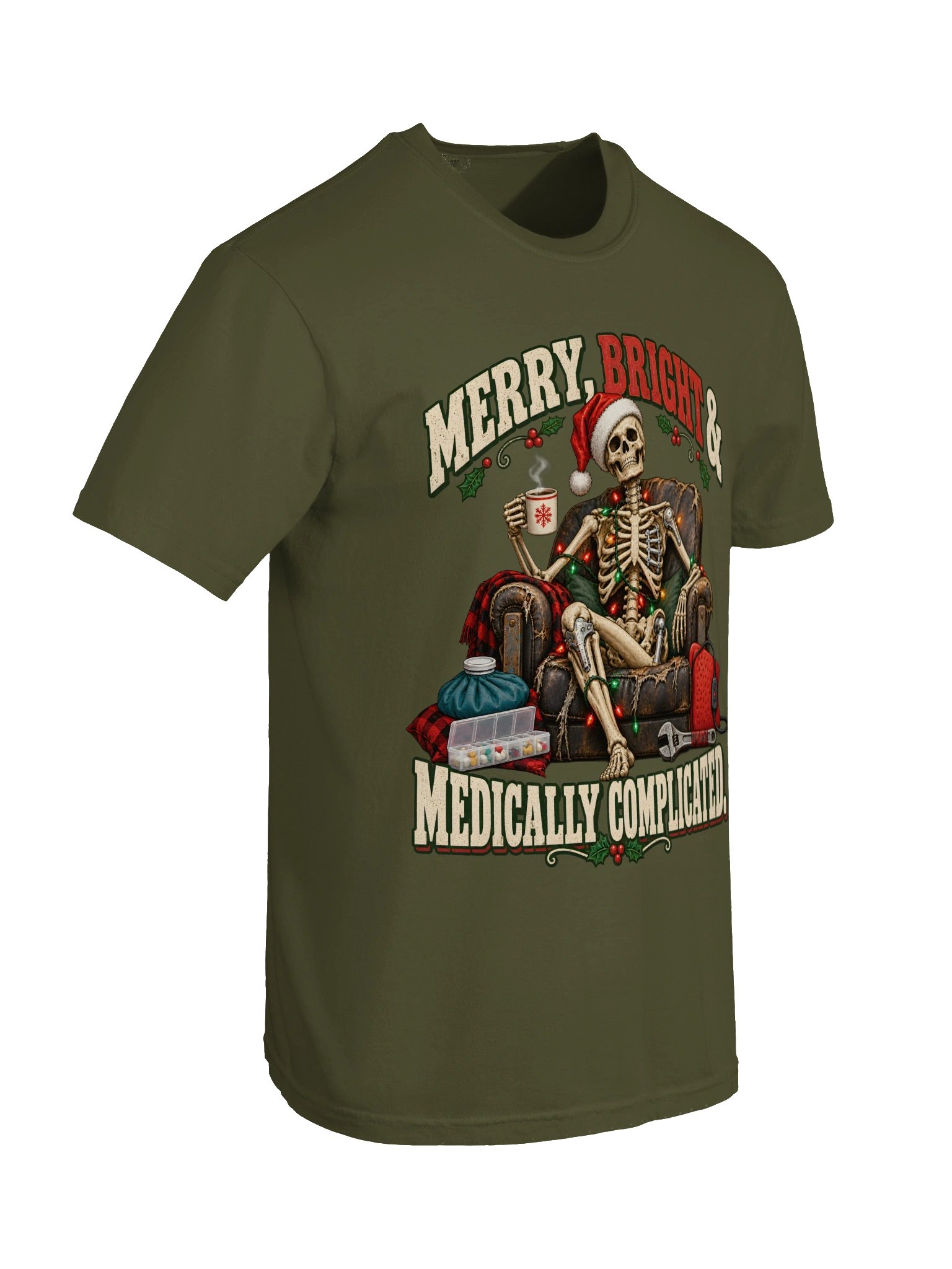 Funny Medical Christmas Shirt — Merry, Bright & Medically Complicated | Broken Sleigh™ product image (11)