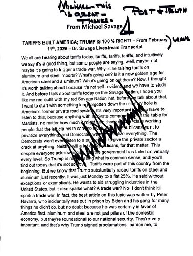 BIG NEWS!!! FROM PRESIDENT TRUMP TO MICHAEL SAVAGE!