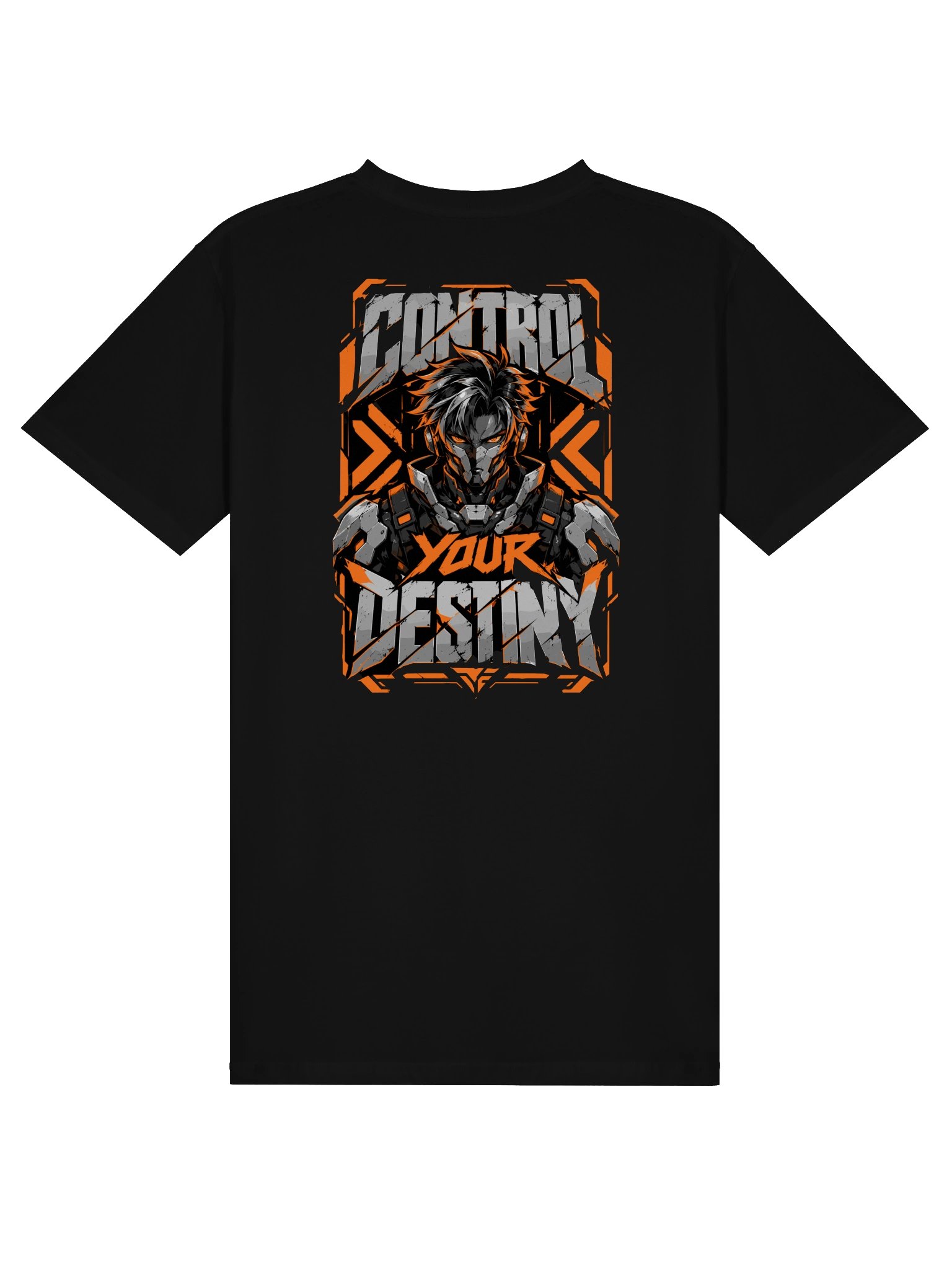 Control Your Destiny Cyberpunk Anime T-Shirt | Futuristic Mecha Back Print Graphic Tee product image (1)