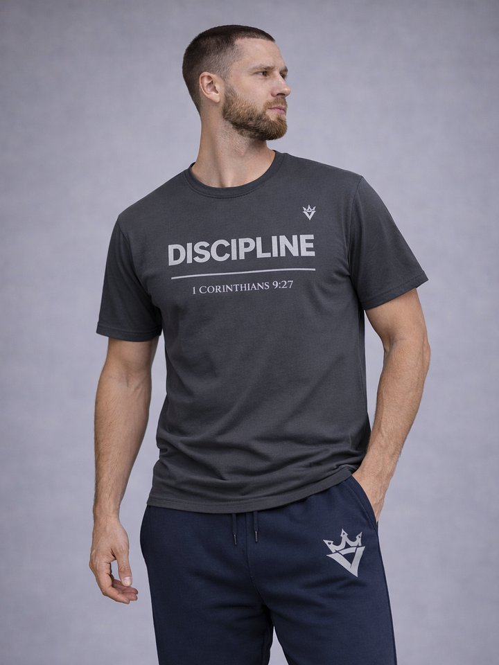 DISCIPLINE Christian T-Shirt | 1 Corinthians 9:27 product image (2)