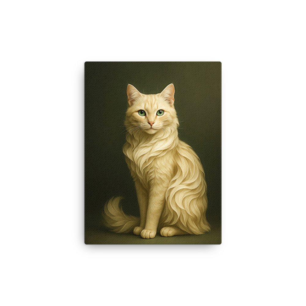 Creame Cat Olive on Canvas product image (1)