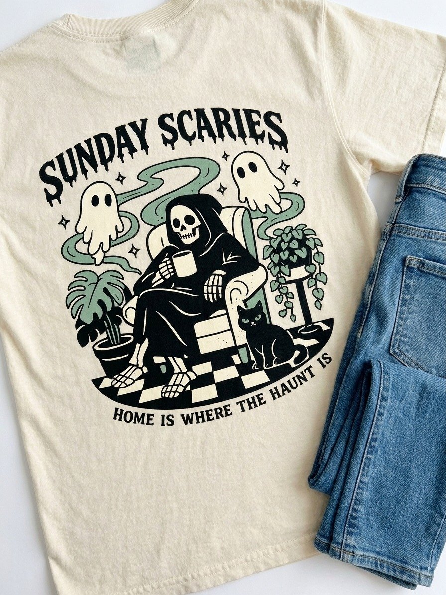 Haunted Sunday Comfort Tee product image (5)