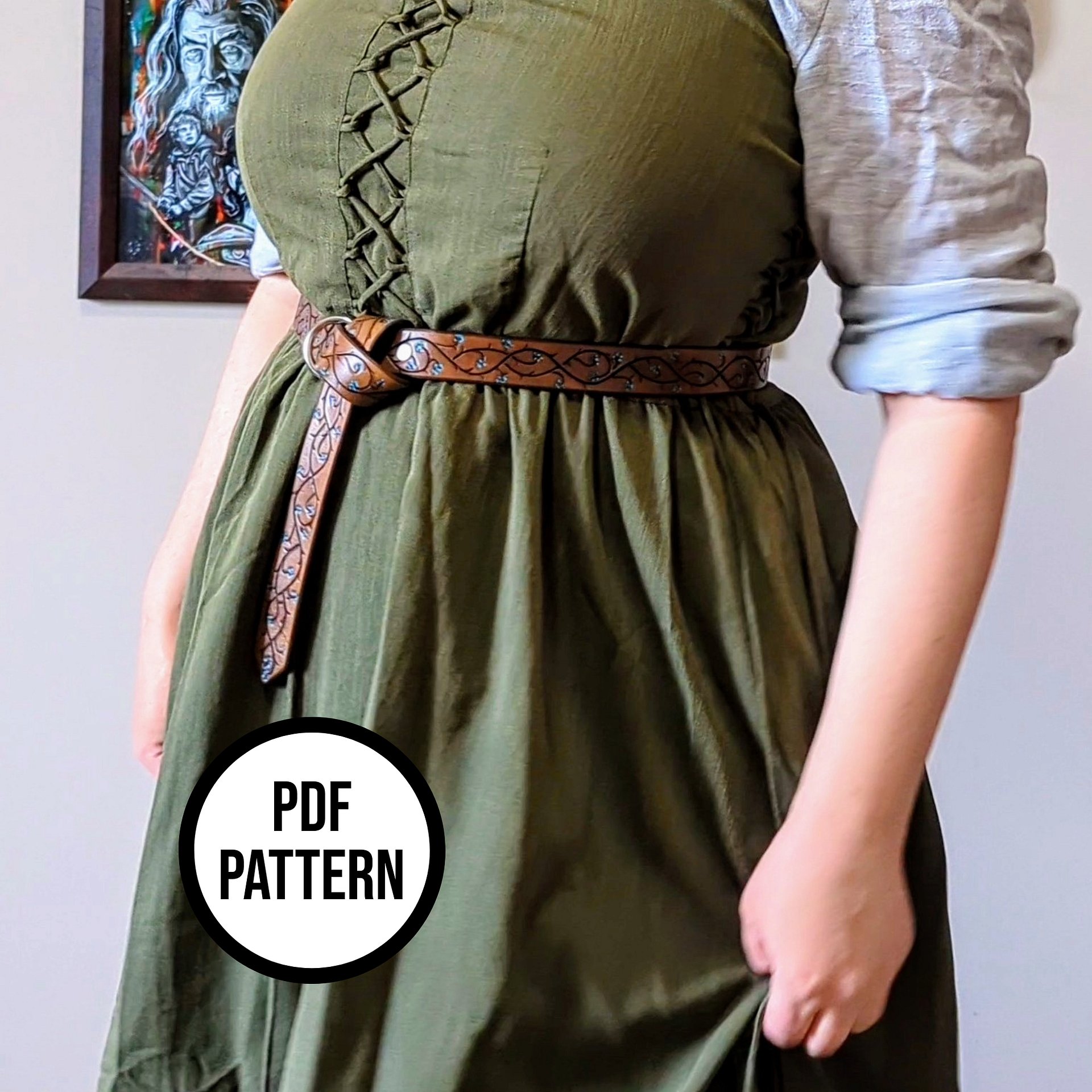 Elven Vines Leather Ring Belt - PDF Pattern for Leatherwork product image (3)
