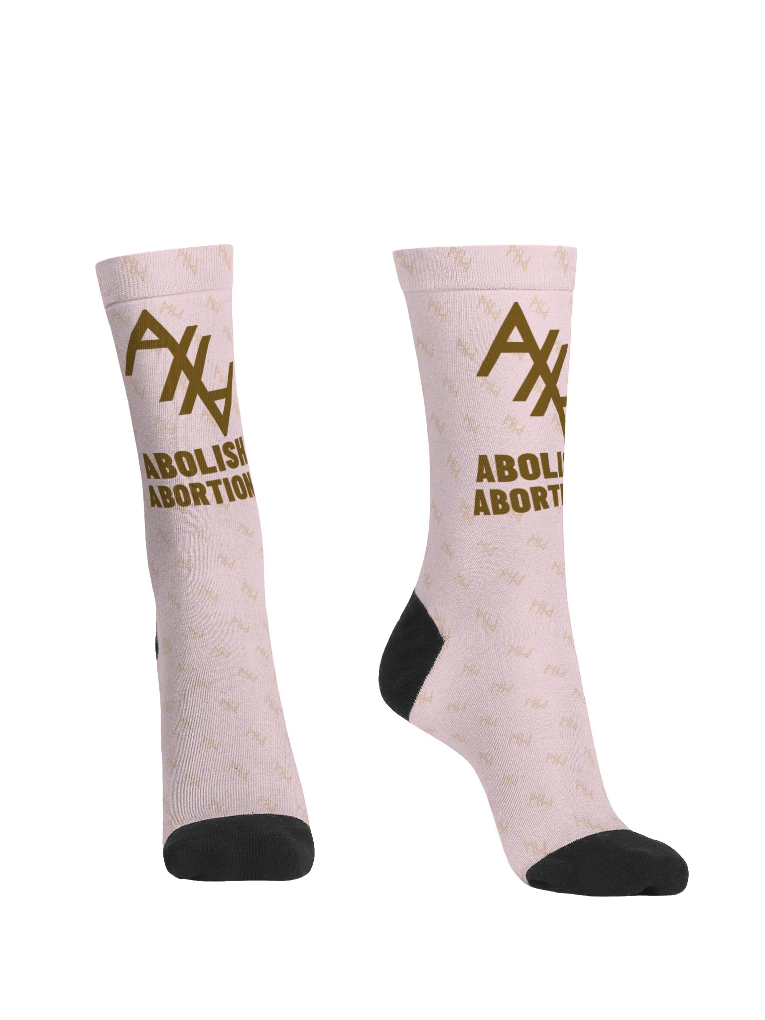 Abolish Abortion Crew Socks - Blush Pink & Gold product image (2)