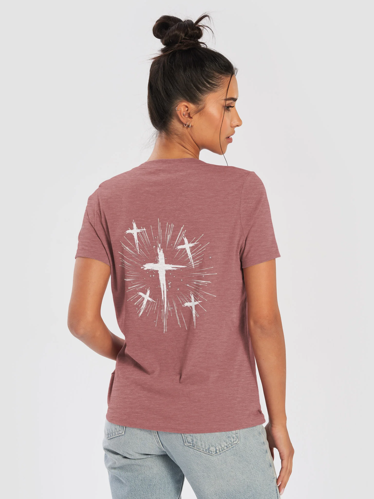 VIP Victory in Prayer Relaxed All Around Cross Womens V-Neck Tee product image (58)