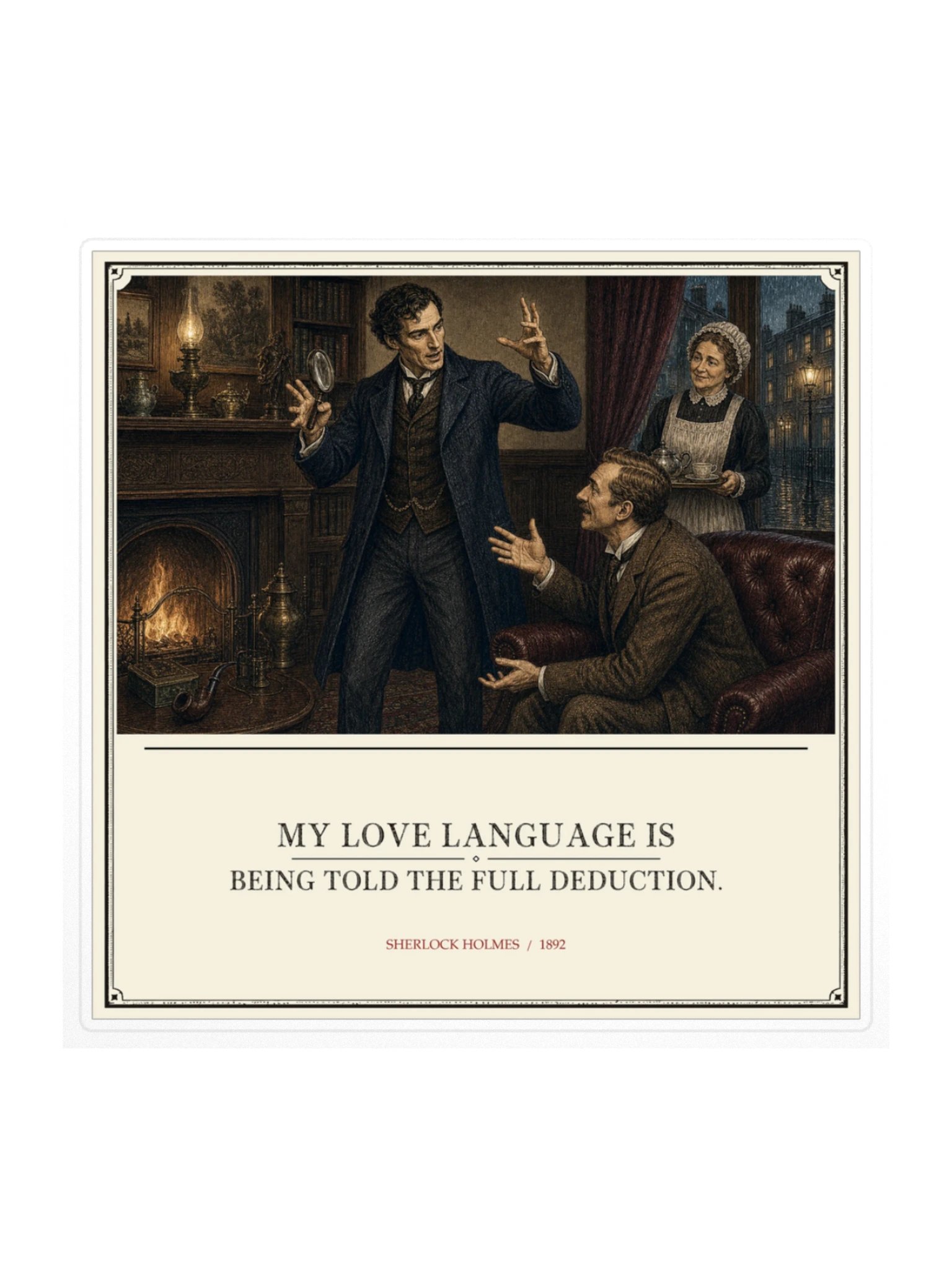 Love Language Being Told Full Deduction -- The Adventures of Sherlock Holmes Sticker product image (1)