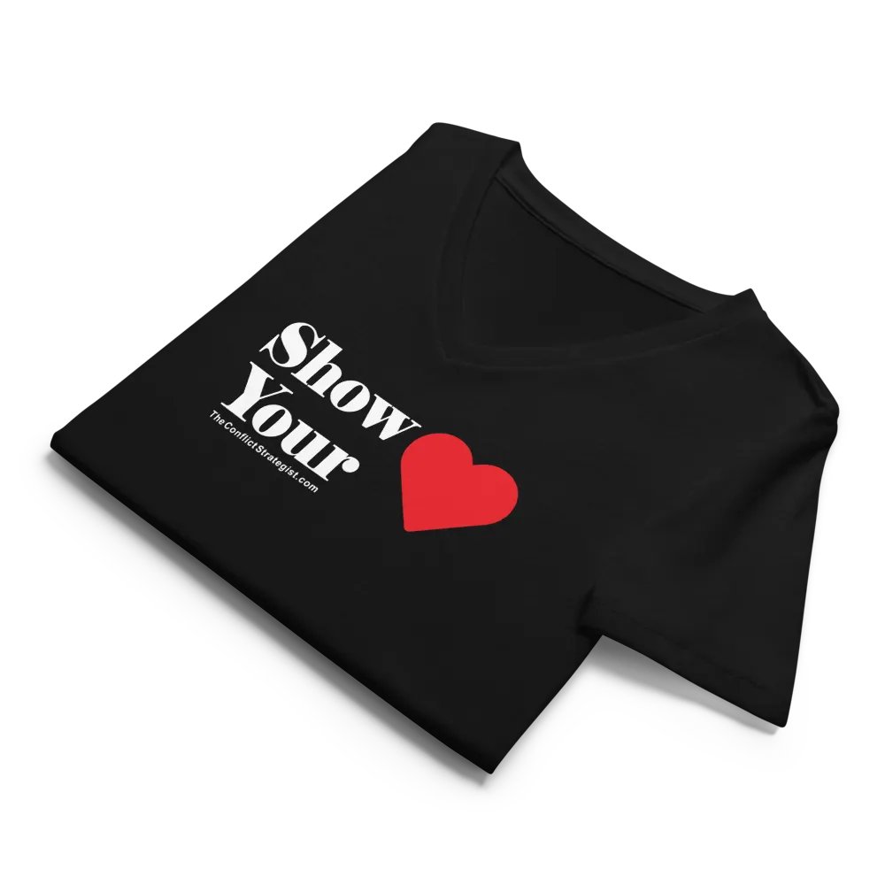 Show Your Heart - Women's V-Neck T Shirt - Black product image (4)