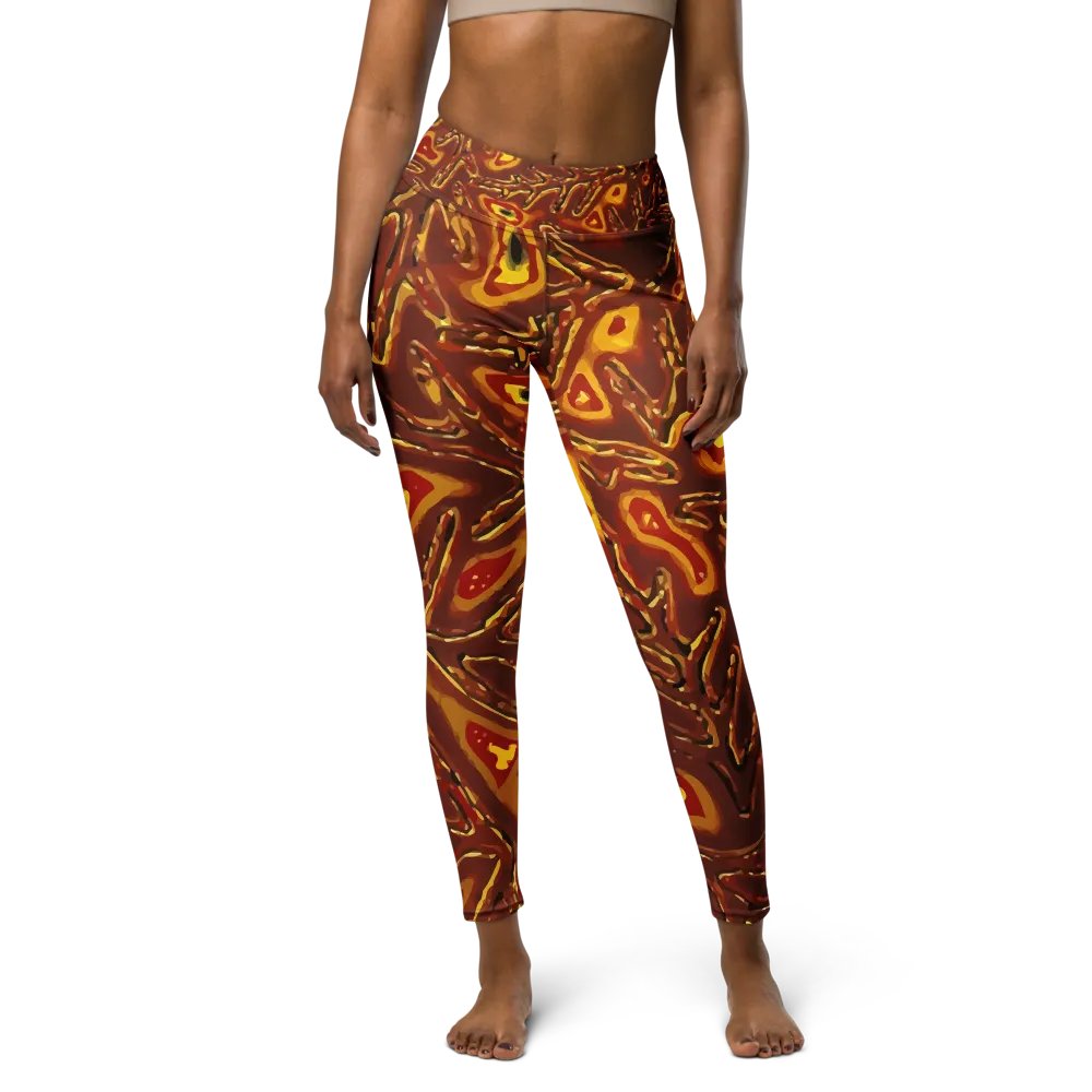 Japanese Fiery Abstract Full Length Yoga Leggings product image (4)