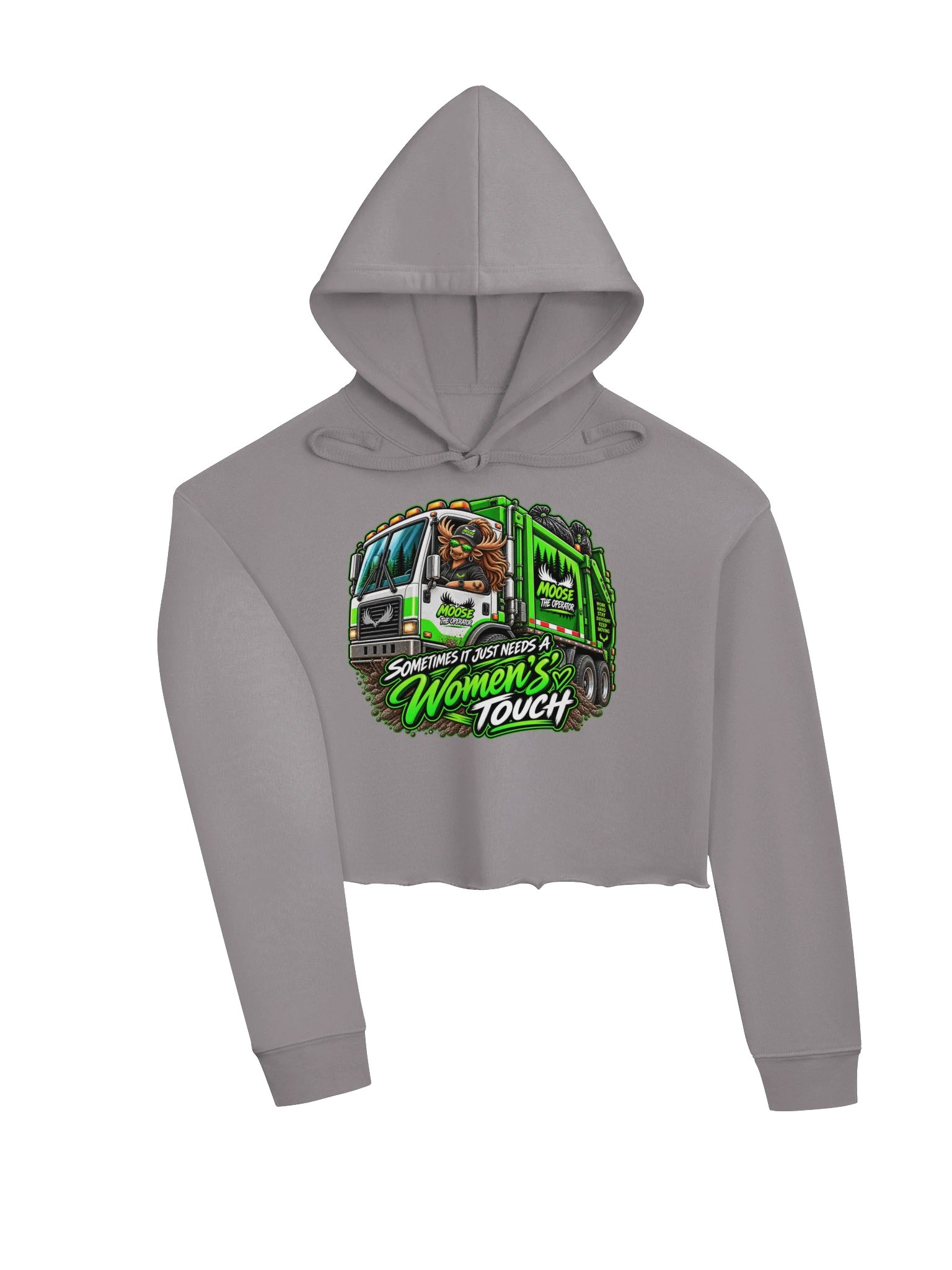 Moose Women's Touch Garbage Truck Crop Hoodie product image (7)