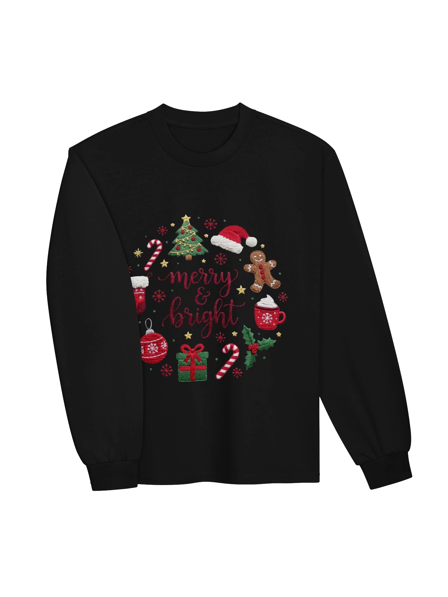 "Merry & Bright" Christmas Wreath Sweatshirt product image (4)
