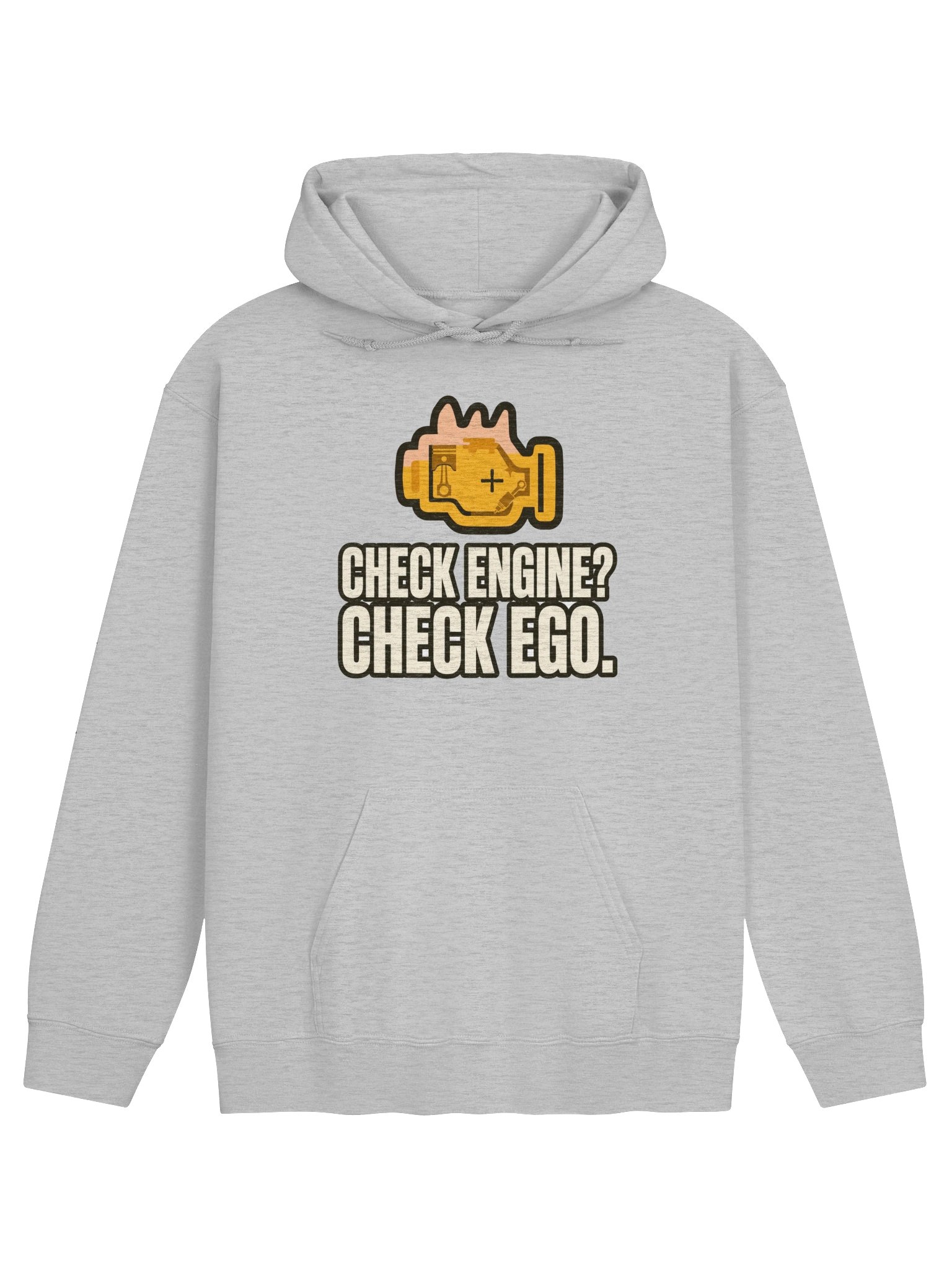 Check Engine? Check Ego. Funny Mechanic Hoodie – Last Bay Supply product image (1)