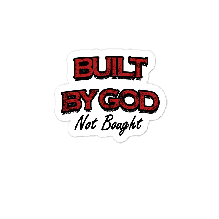 Built by God Distressed Red Vinyl Decal product image (1)