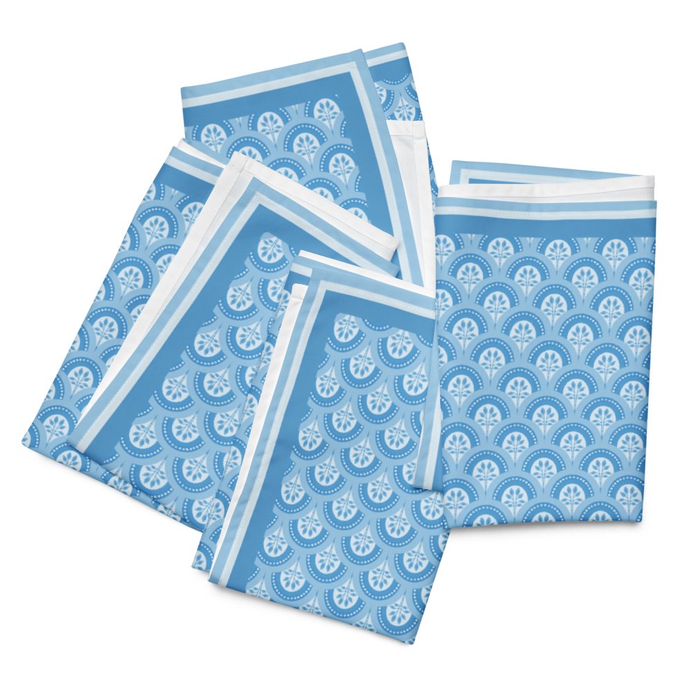 Le Blue Deco Cloth Napkin Set – Elegant Art Deco Dining (4-Piece) product image (4)