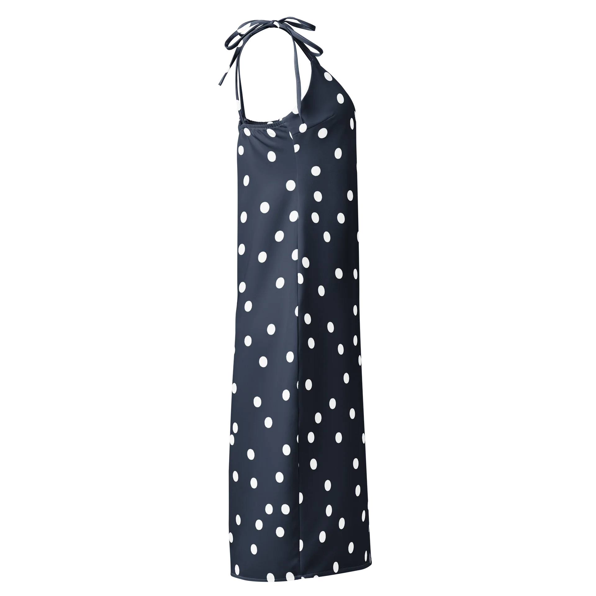 Classic Polka Dot Tie-Strap Midi Dress product image (4)