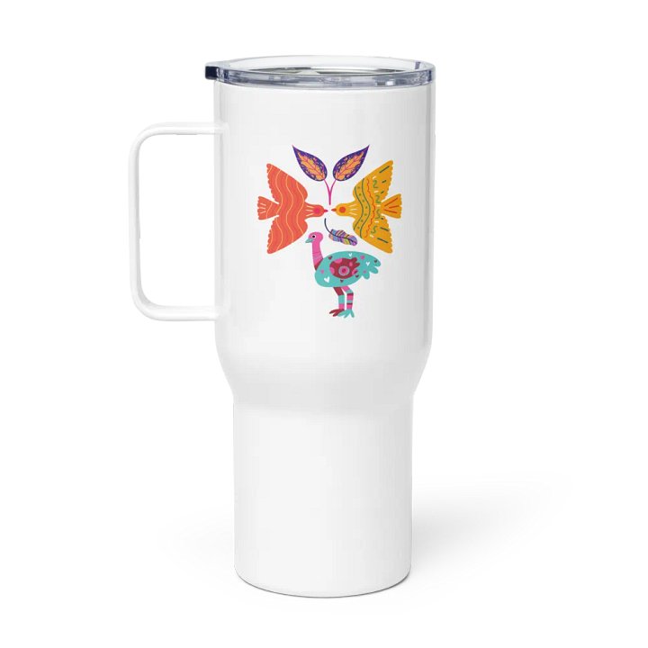 Symmetrical Abstract Bird design Travel Mug product image (1)
