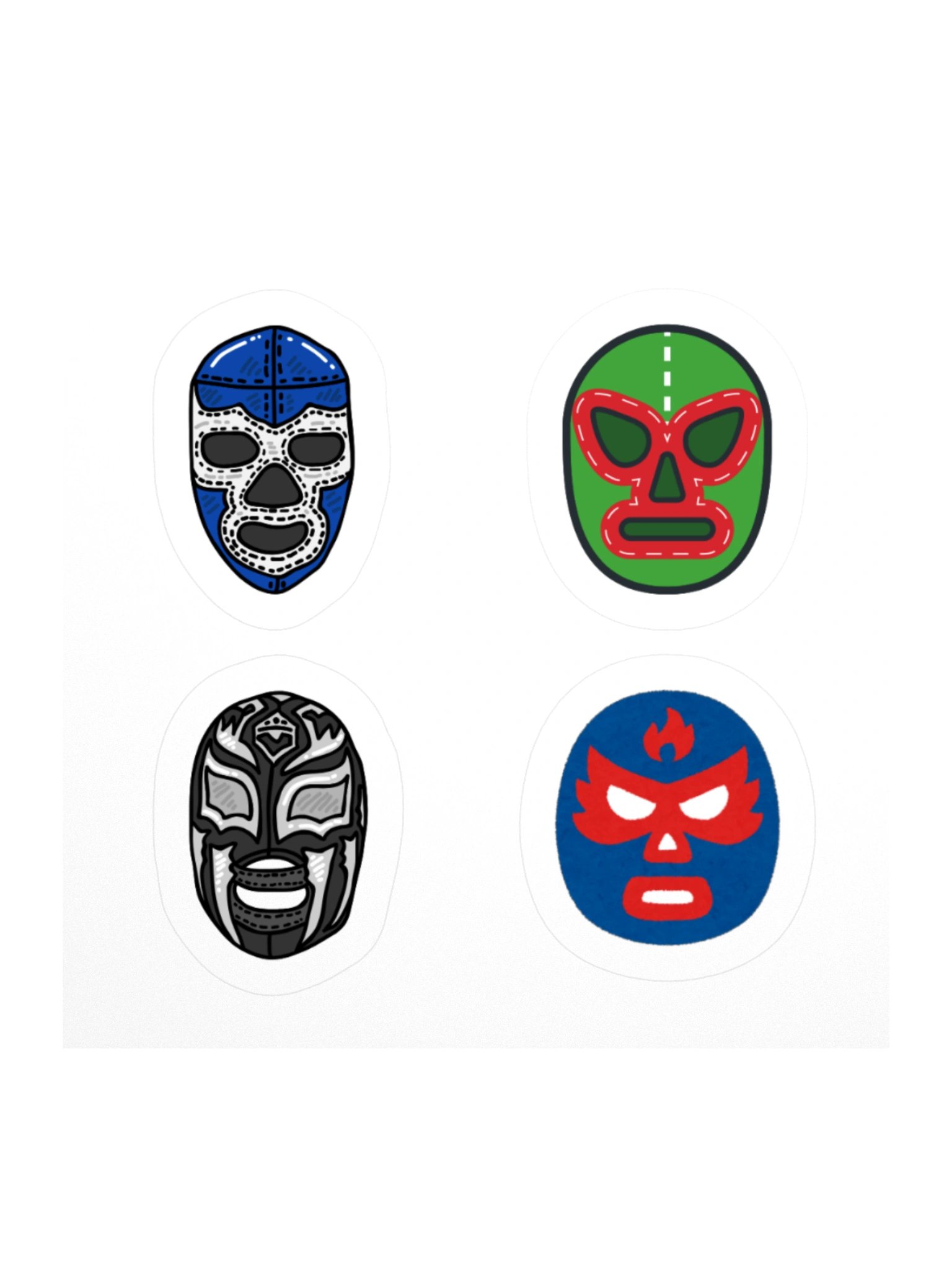 Lucha Mask Kiss Cut Sticker Set 2 product image (2)