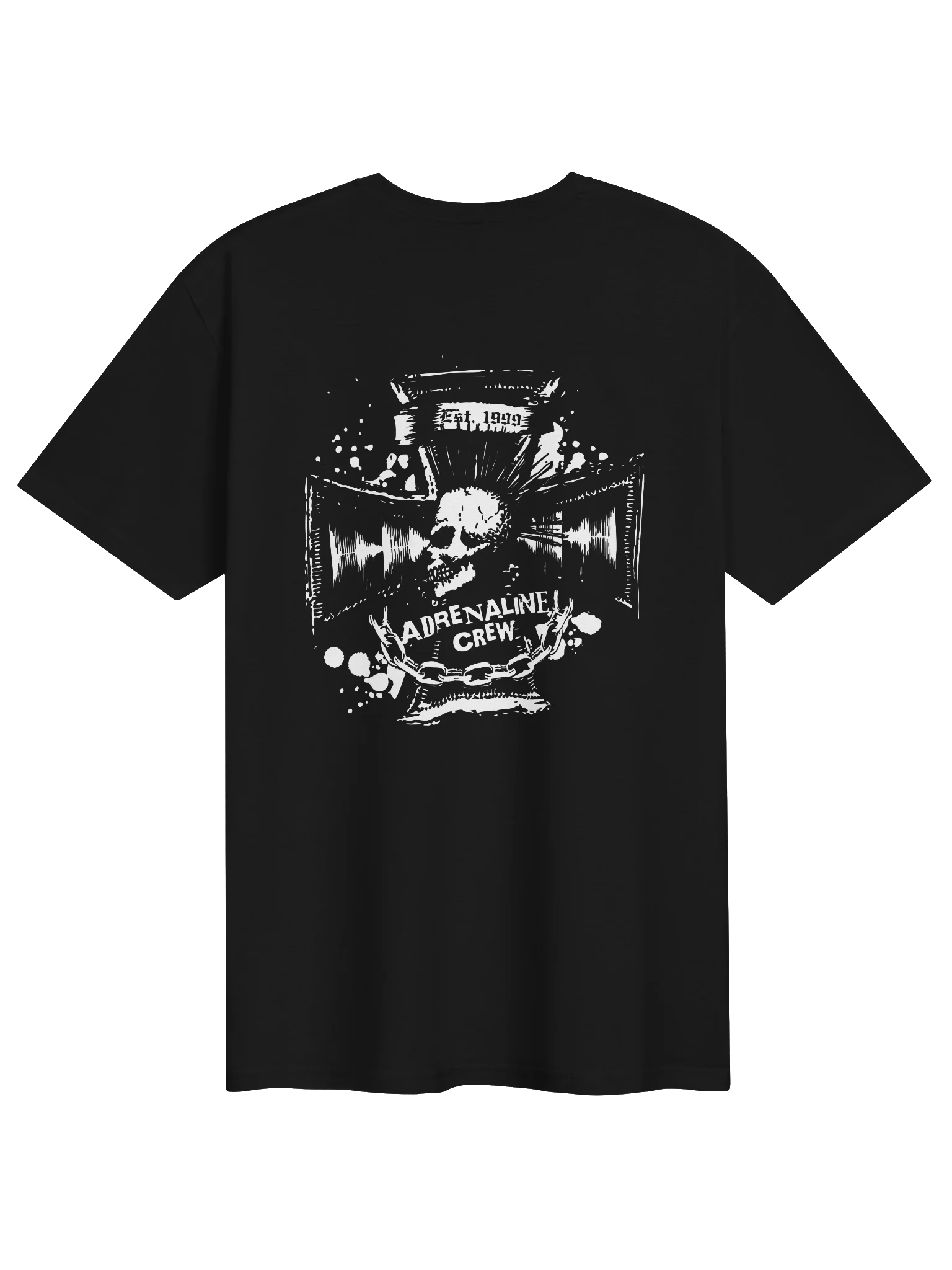 Adrenaline Crew Classic Skull T-Shirt – Black product image (6)