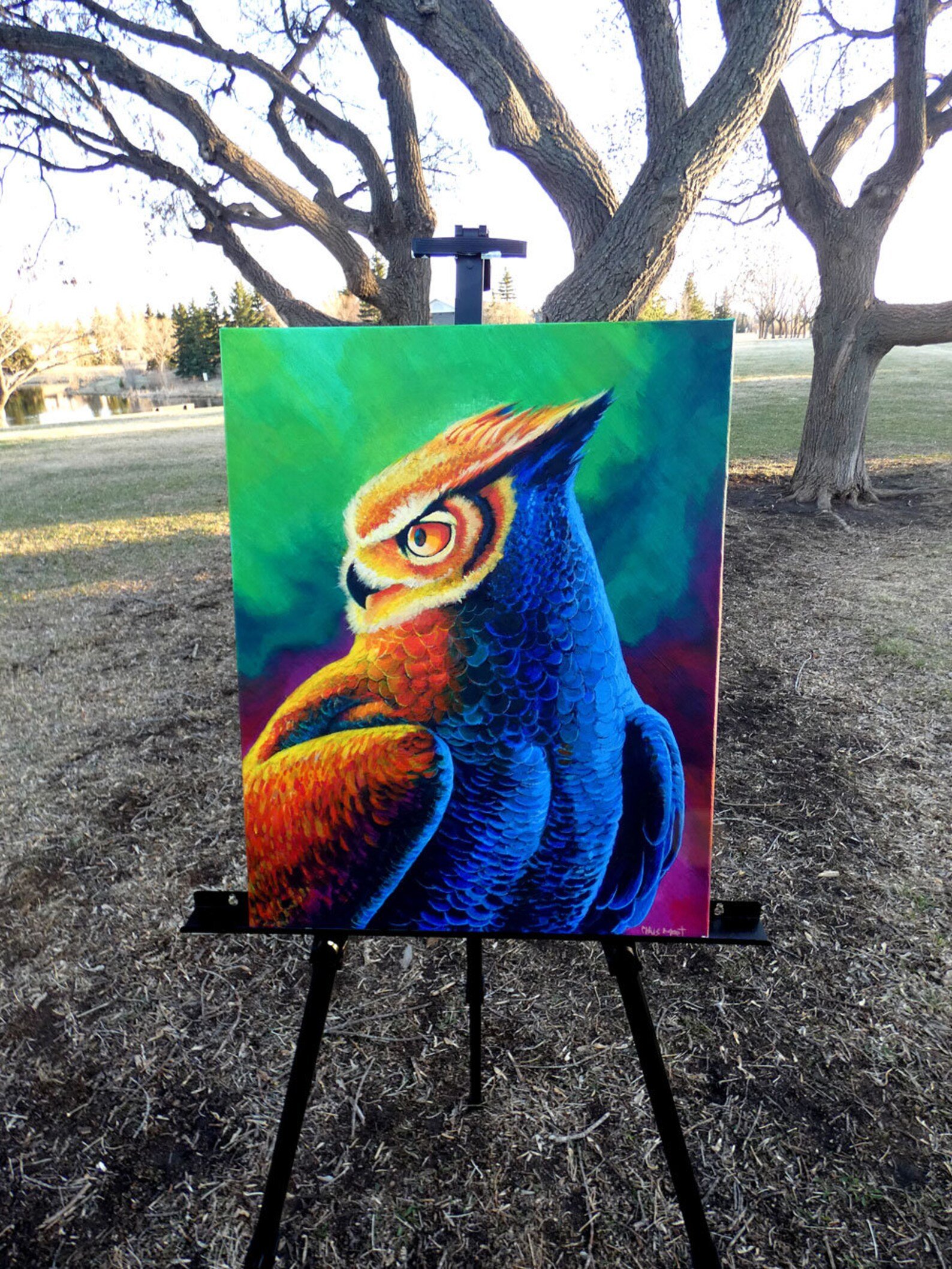Great Horned Owl Acrylic Painting on Canvas (Canada Only) product image (2)