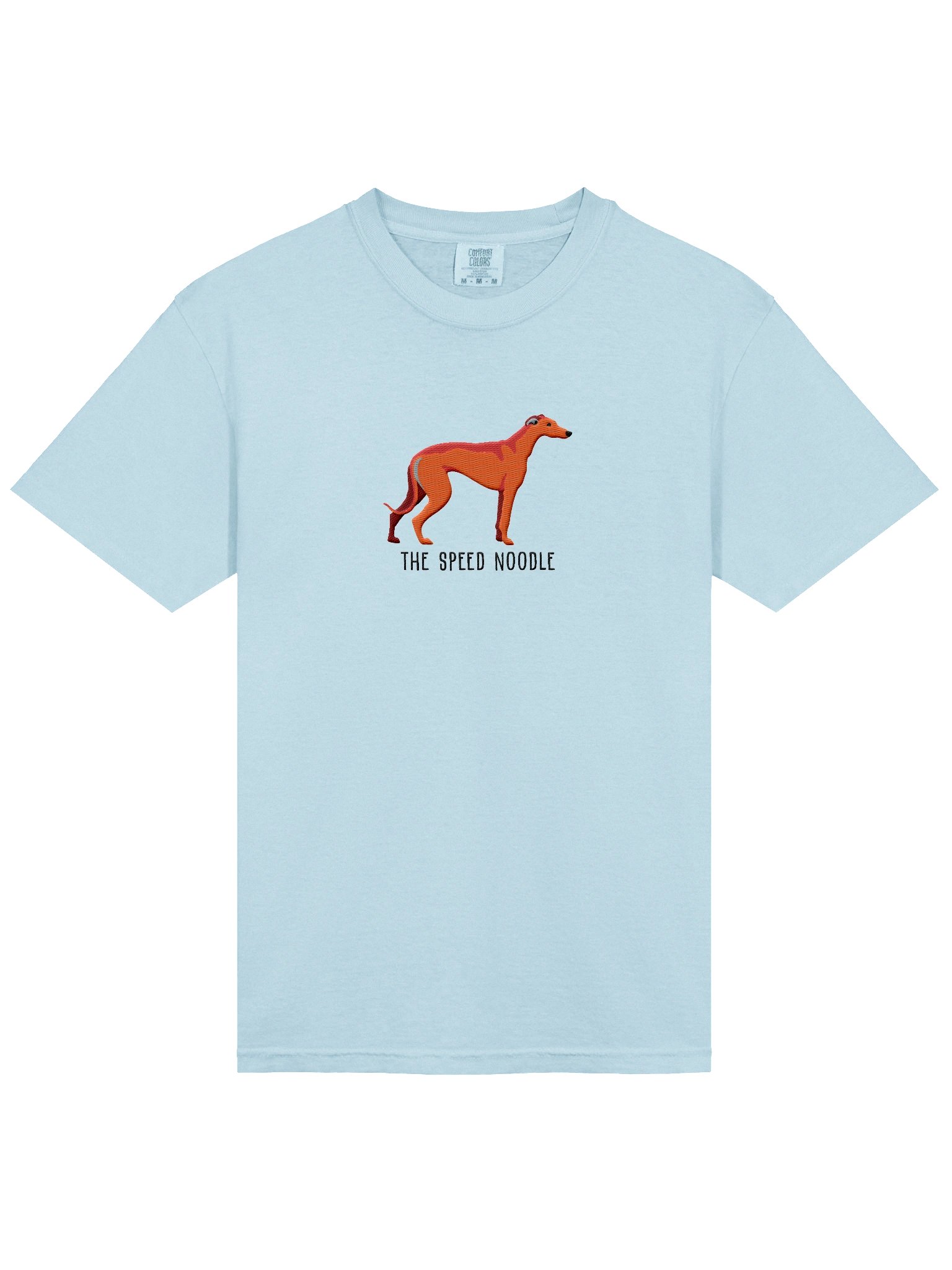 The Speed Noodle T-Shirt(Embroidered) of a Greyhound(Red) product image (6)