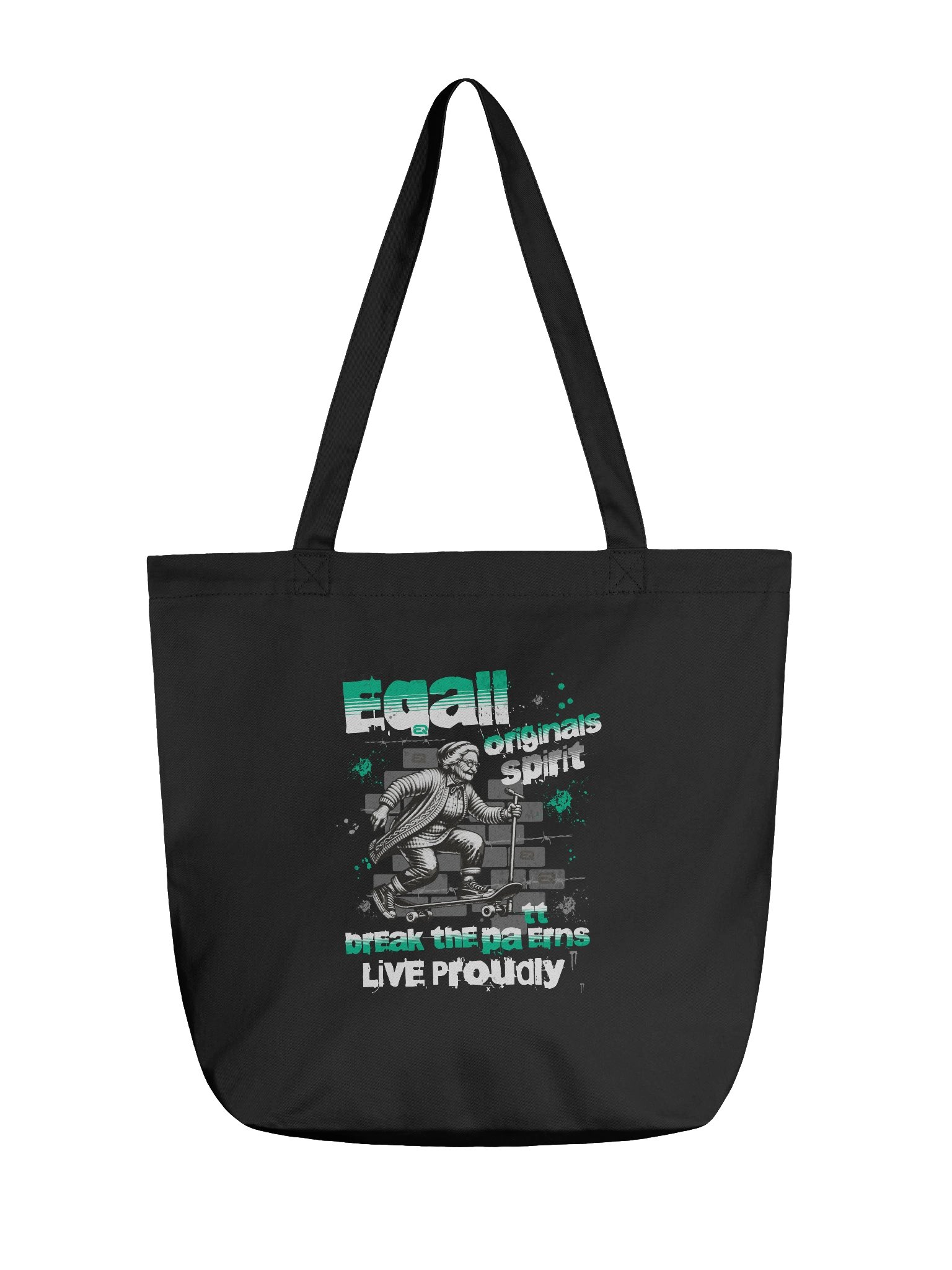 Urban Grandma ECO Vibes Organic Tote-bag by EQALL® Originals_Grey / Green product image (1)