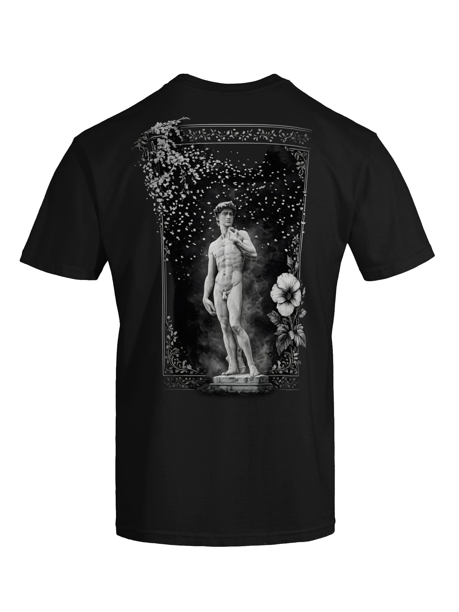 Vintage Renaissance Michelangelo's 'David' Graphic T-Shirt — Pure Black Statue Tee product image (7)