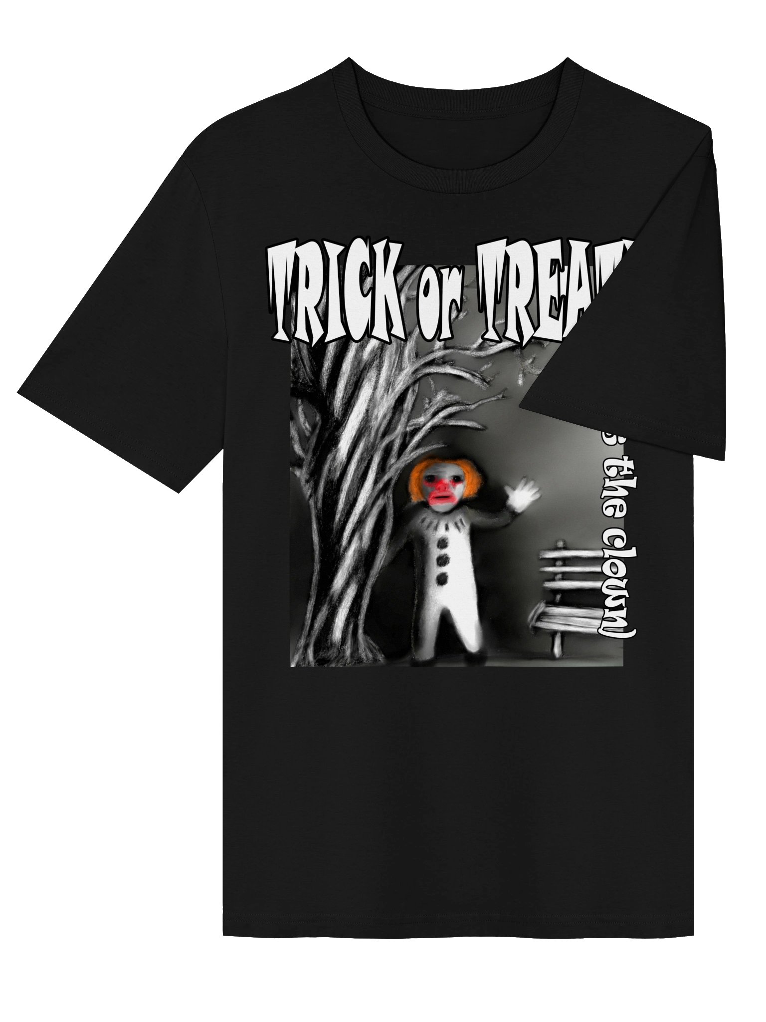 Clown "Trick or Treat" T-Shirt. Unisex Stanley/Stella Organic Ribbed Neck T-Shirt product image (3)