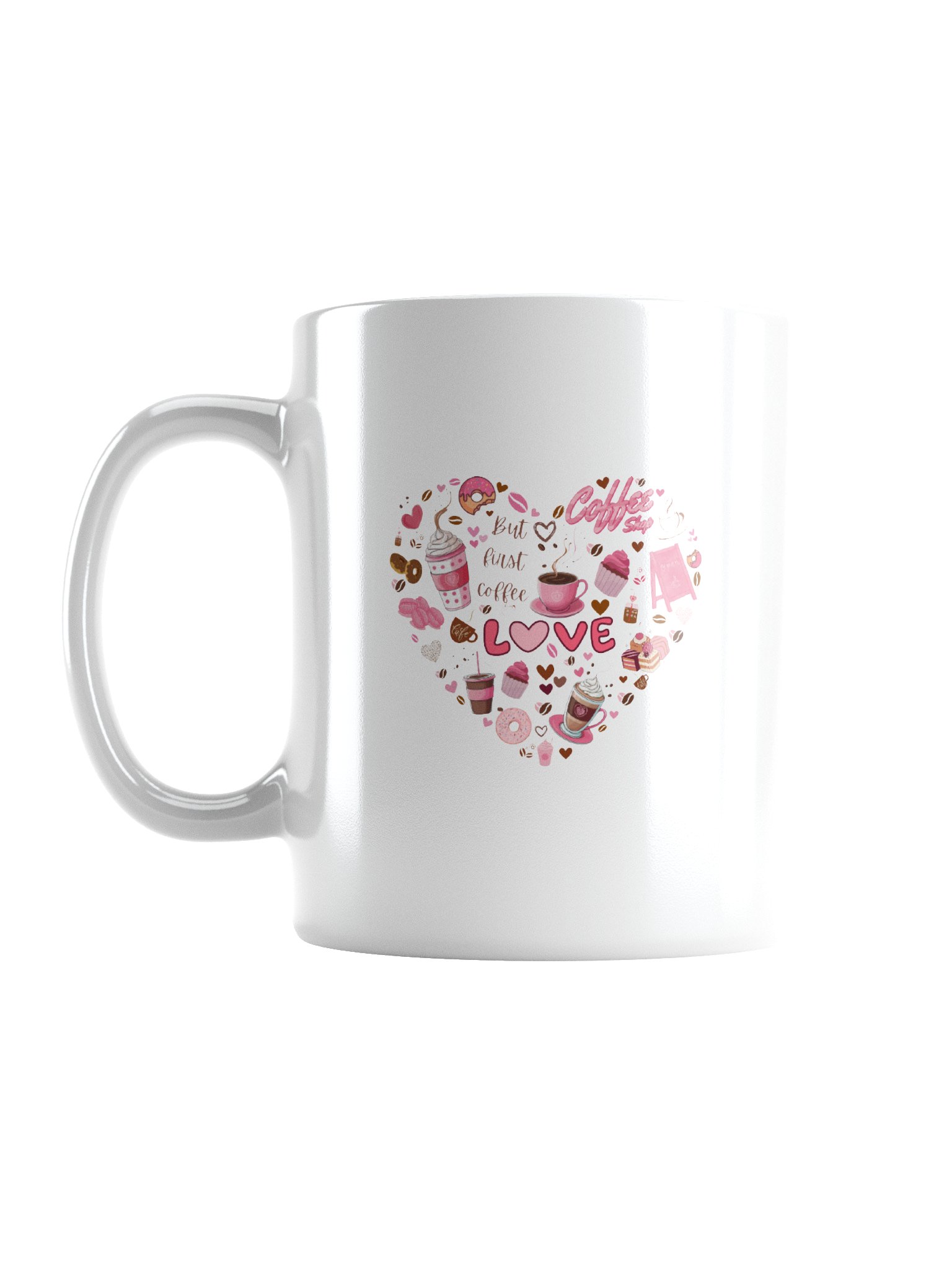 Love and Latte White Glossy Mug product image (1)