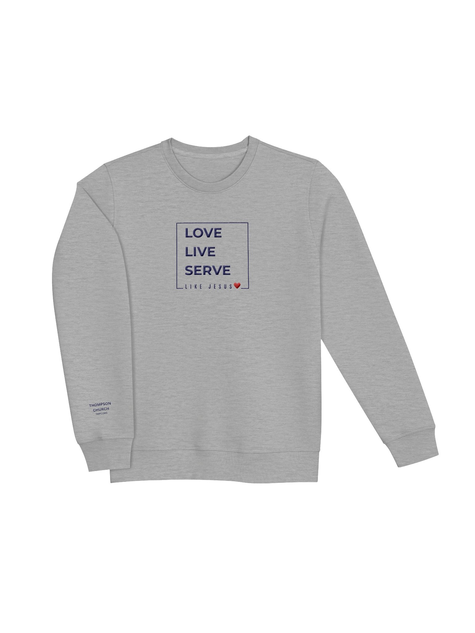 Embroidered Love. Live. Serve. Like Jesus Crewneck Sweatshirt product image (3)