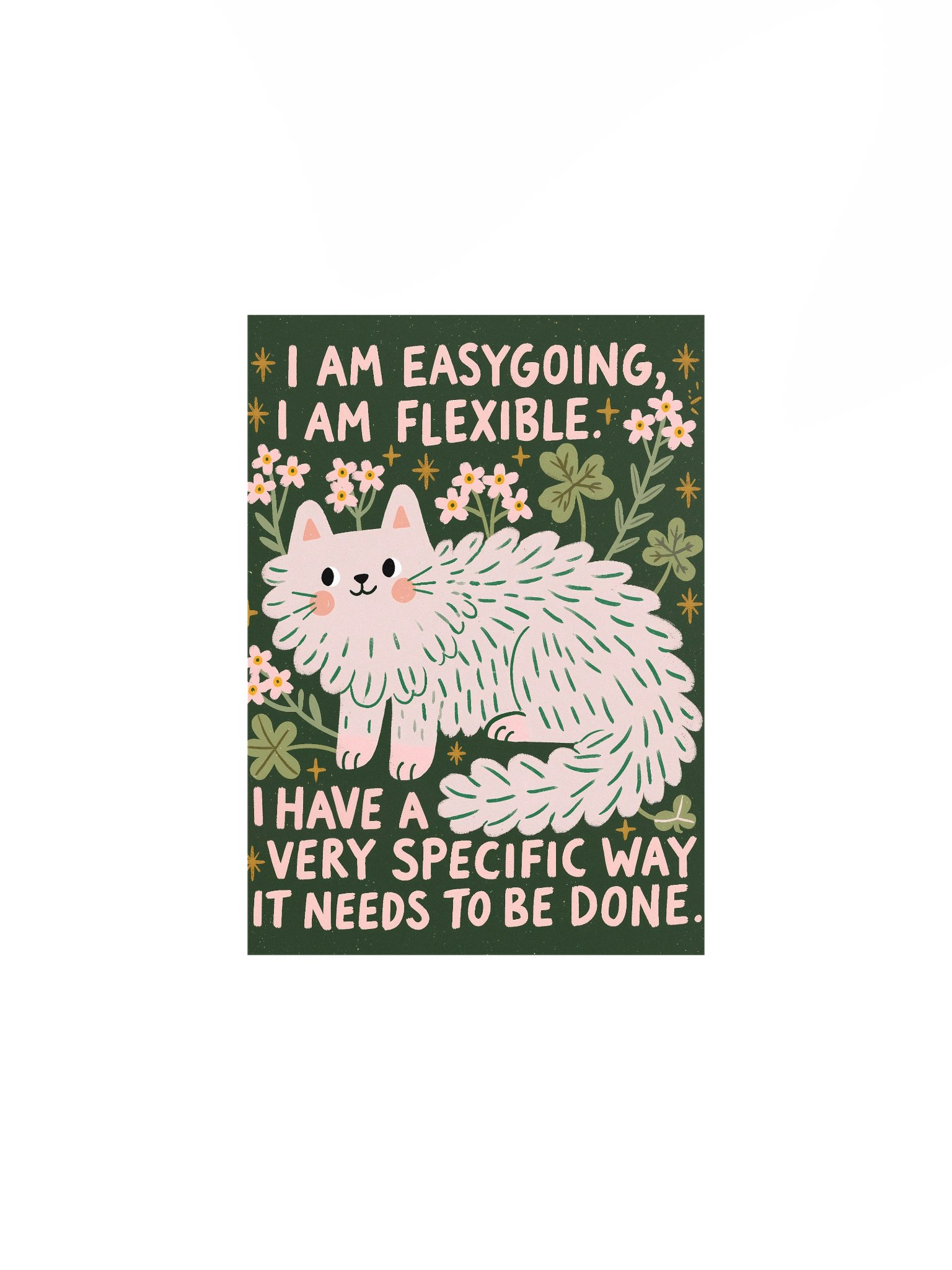 Easygoing, Flexible Cat Quote Poster product image (2)