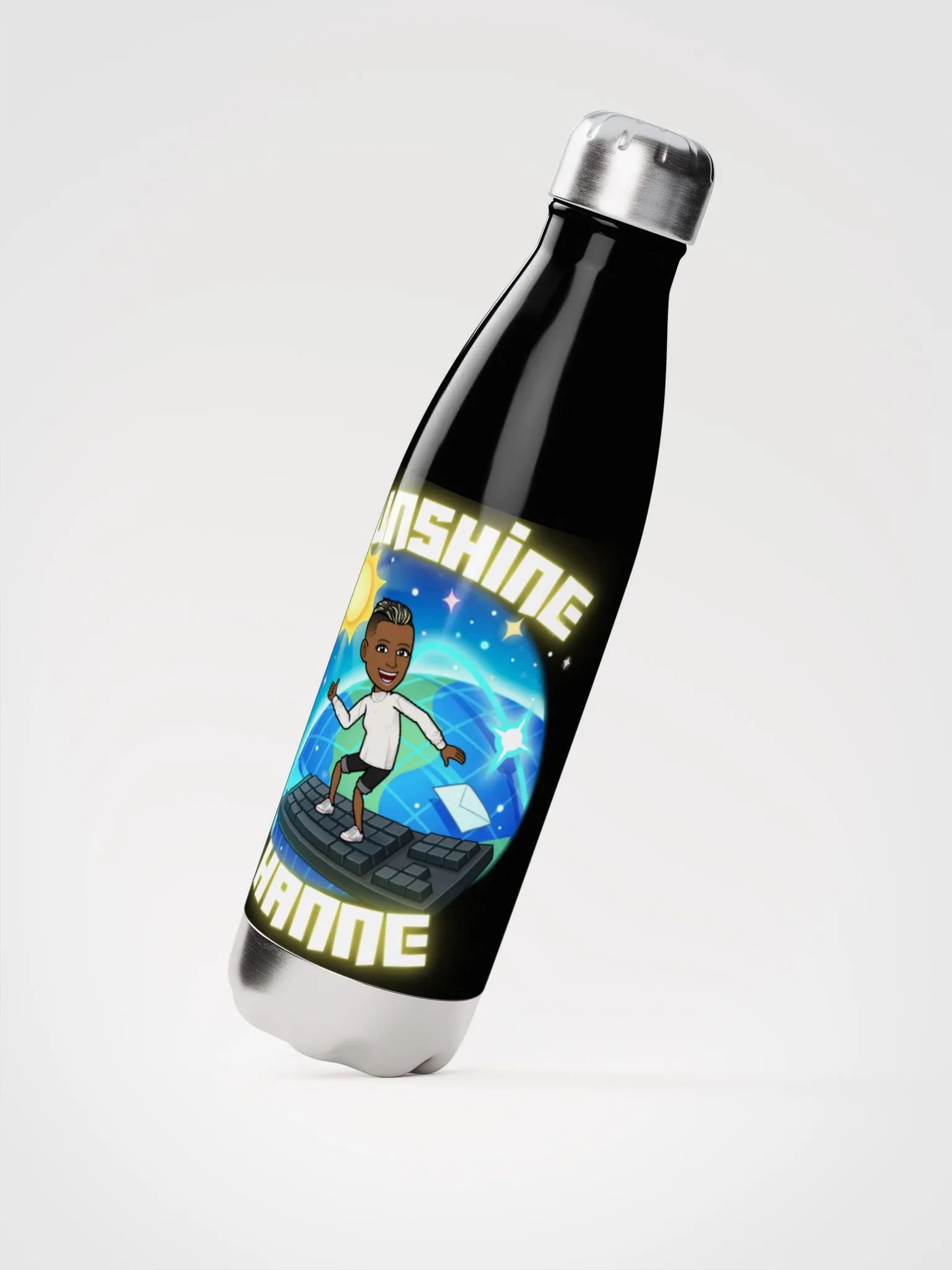 Logo black water bottle product image (2)