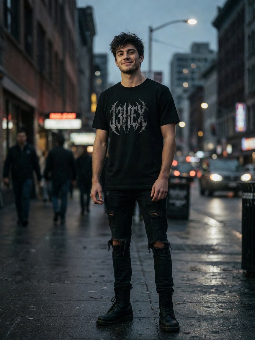 13HEX Grey Signature Tee — Enter the Code product image (4)