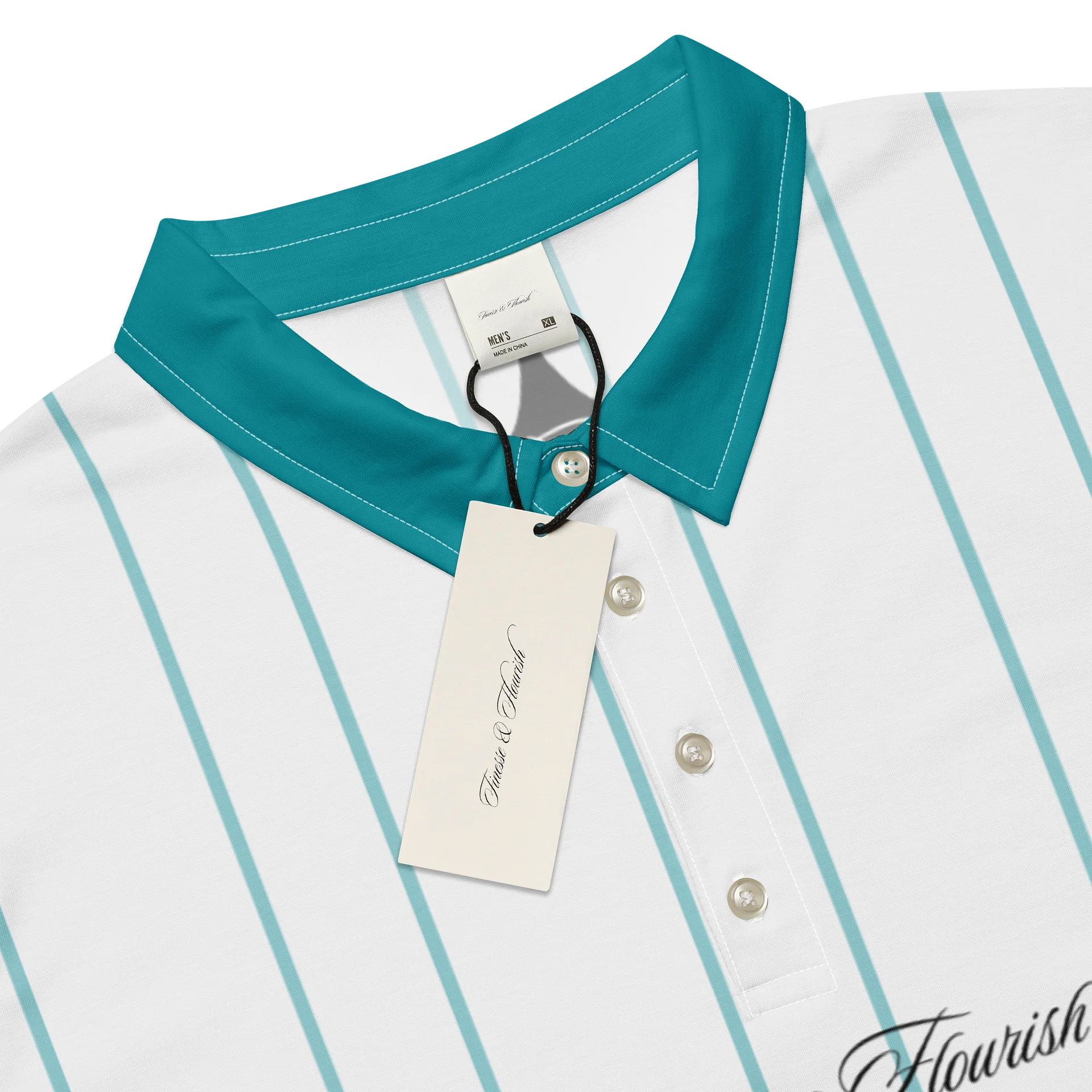 F&F Script Pinstripe Slim Fit Polo Shirt product image (4)
